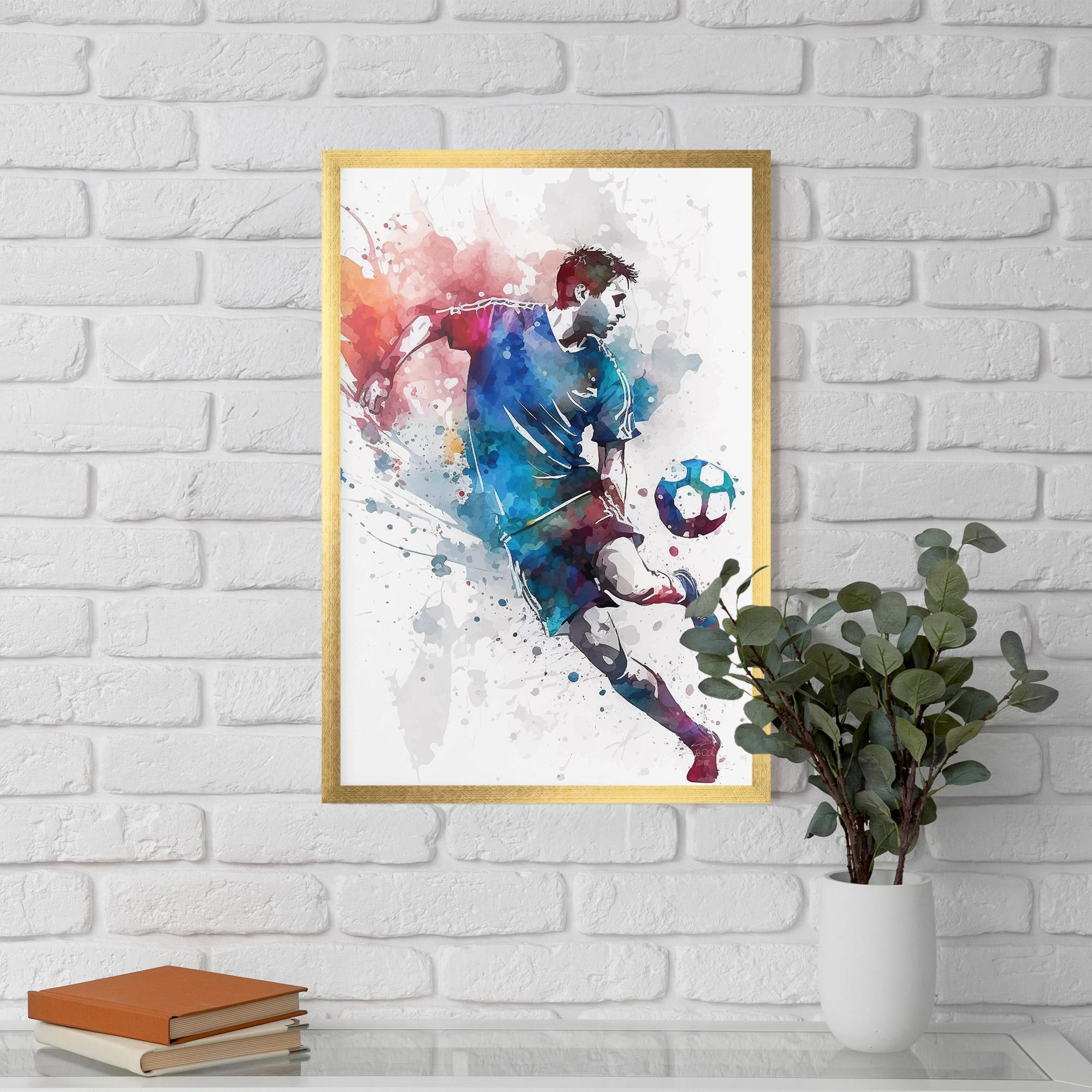 Gerahmte Poster Watercolor Football mockup 5
