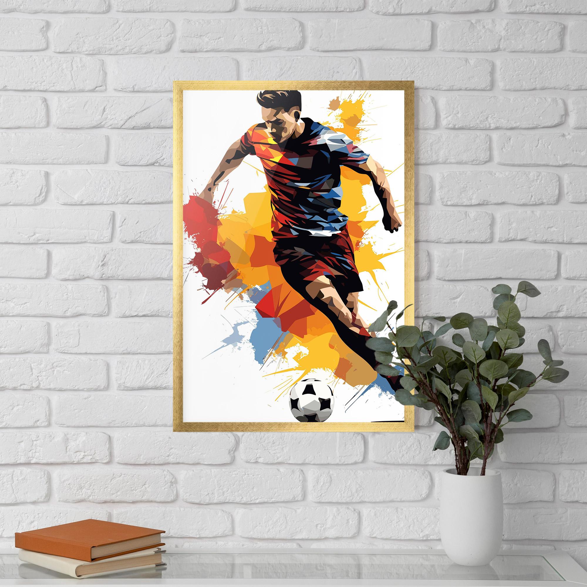 Gerahmte Poster Yellow Paint Football mockup 5