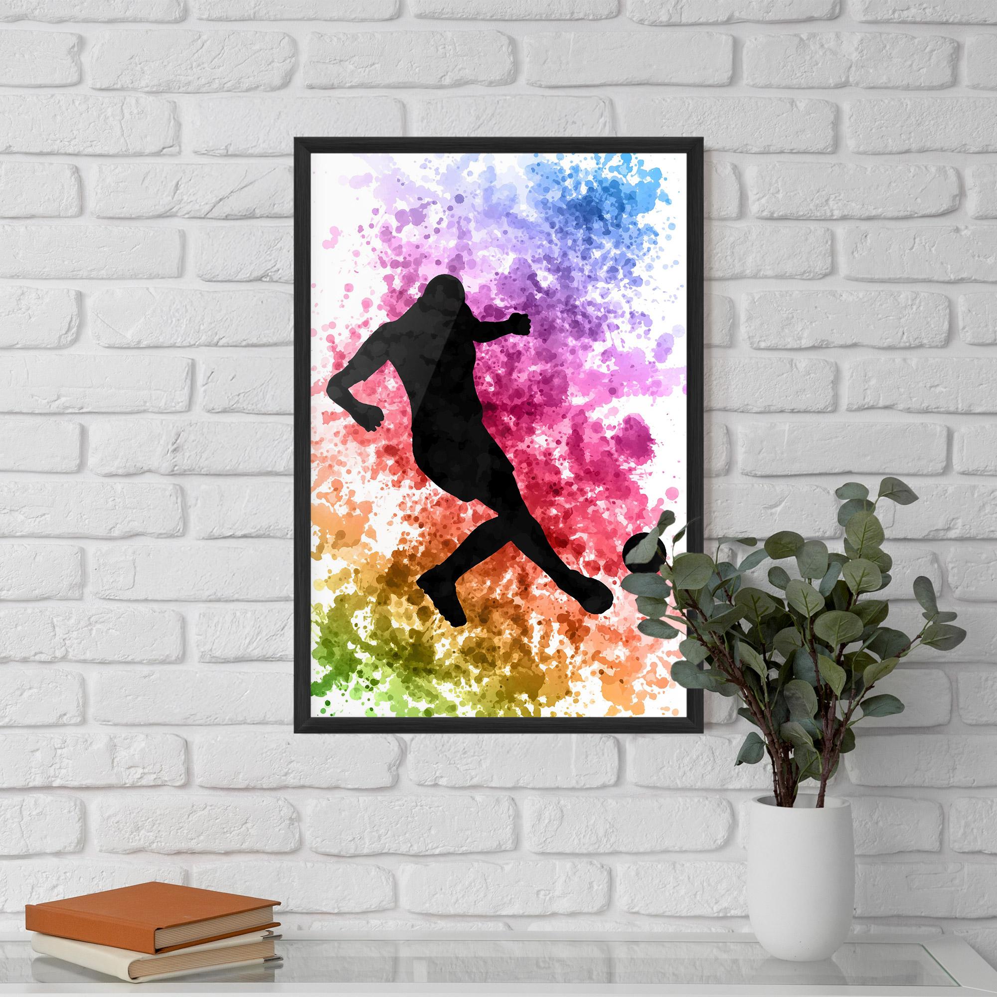 Gerahmte Poster Colorful Art Football mockup 5