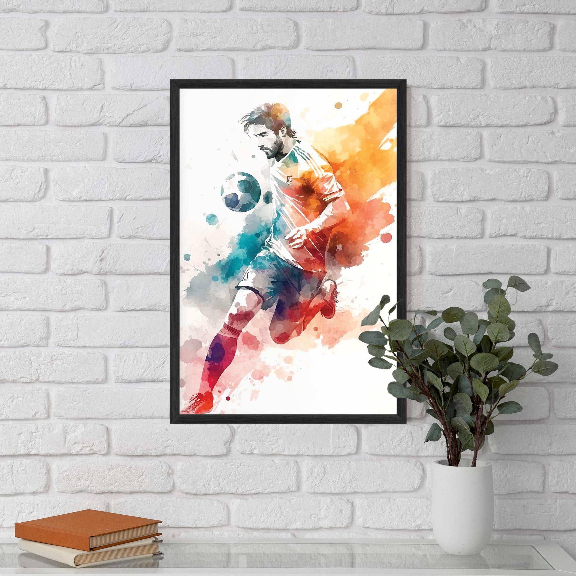 Gerahmte Poster Football Watercolor mockup 5