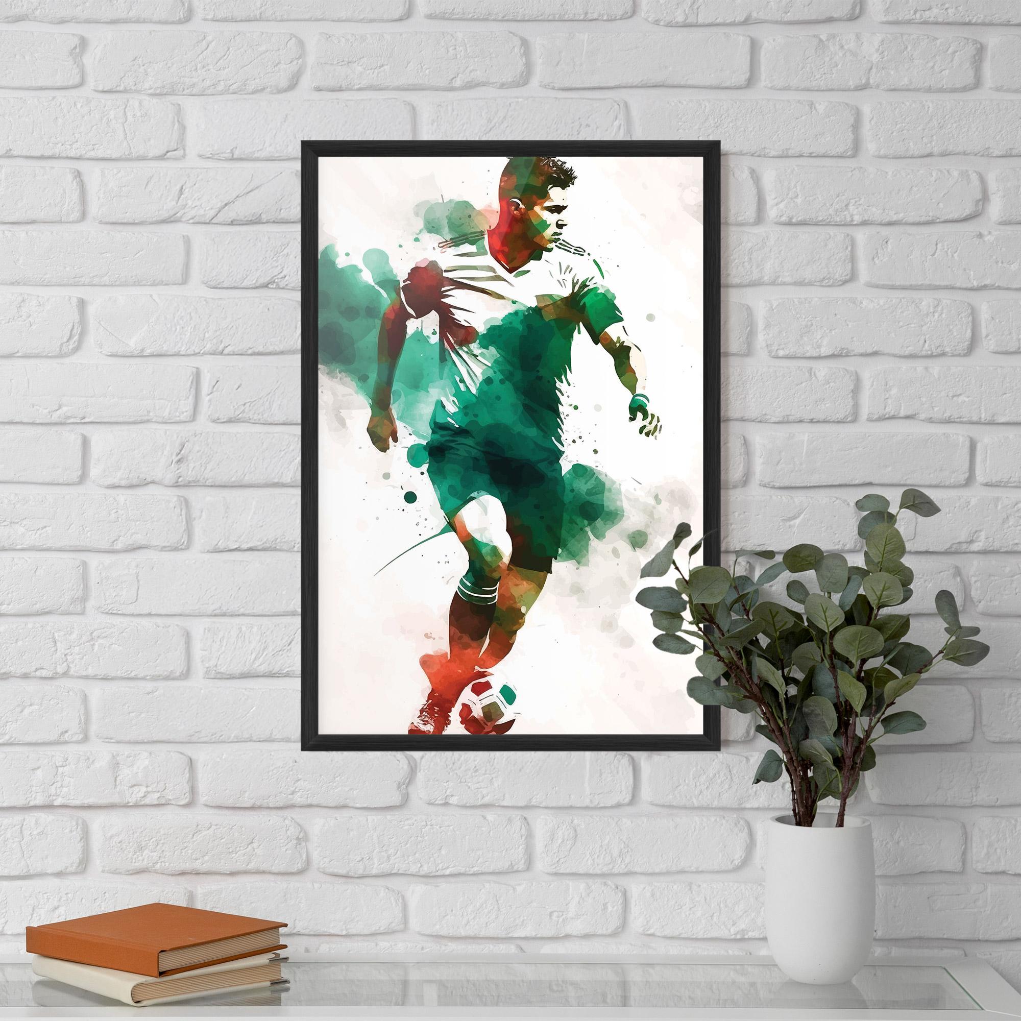Gerahmte Poster Green Football mockup 5