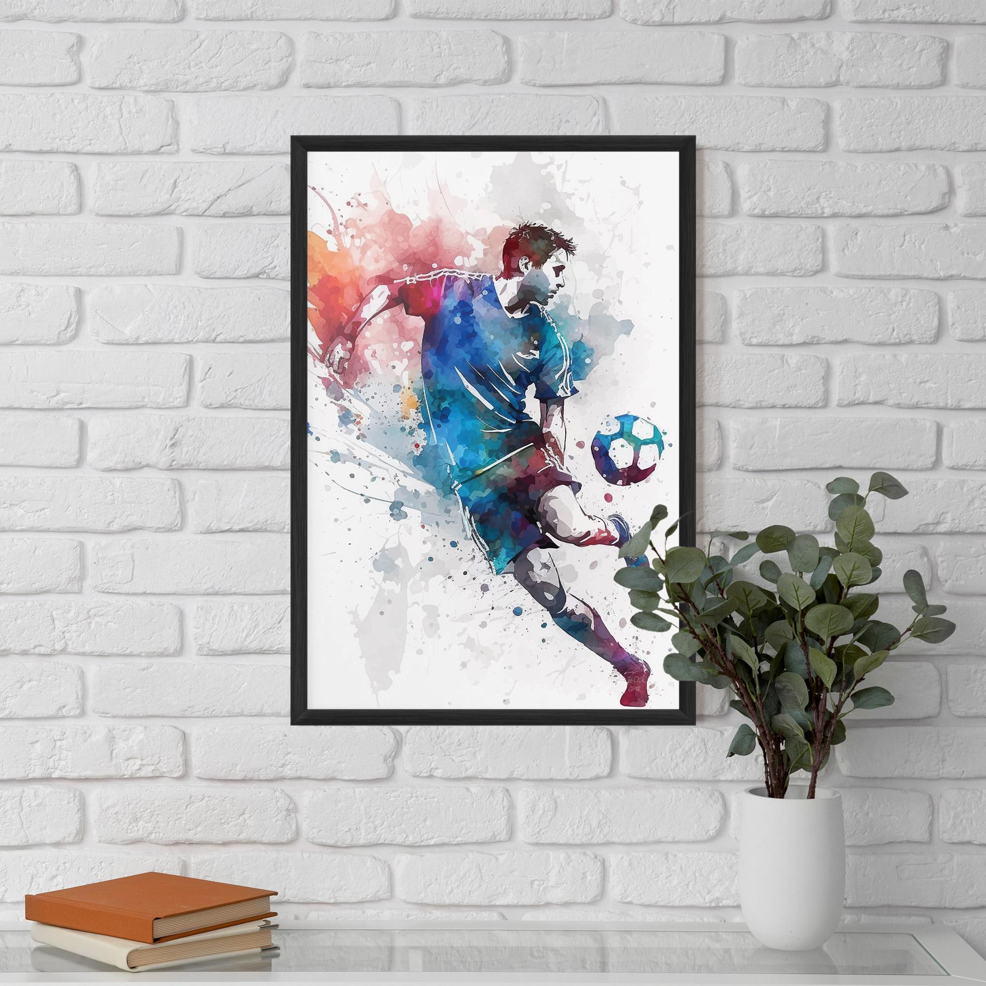 Gerahmte Poster Watercolor Football mockup 5