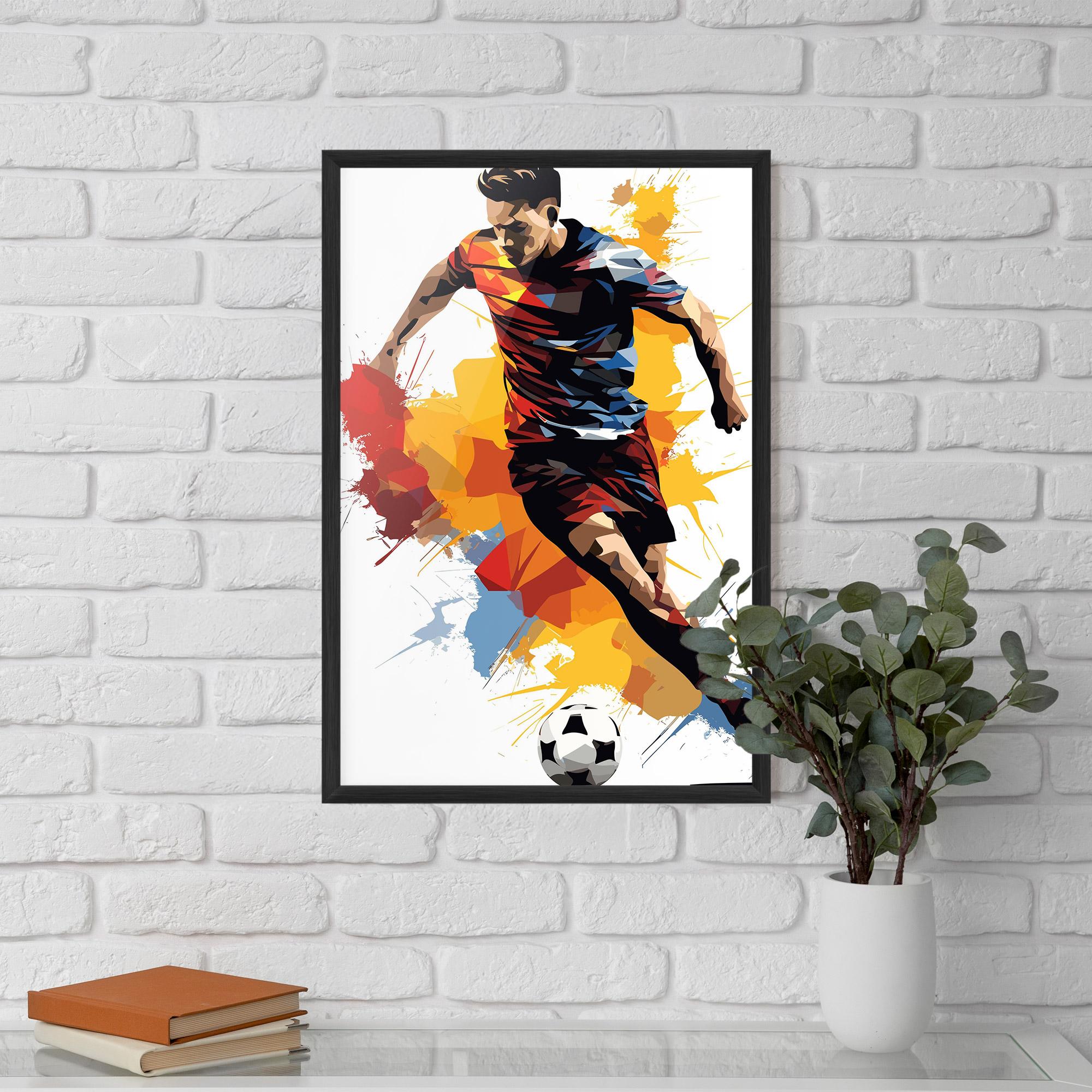 Gerahmte Poster Yellow Paint Football mockup 5