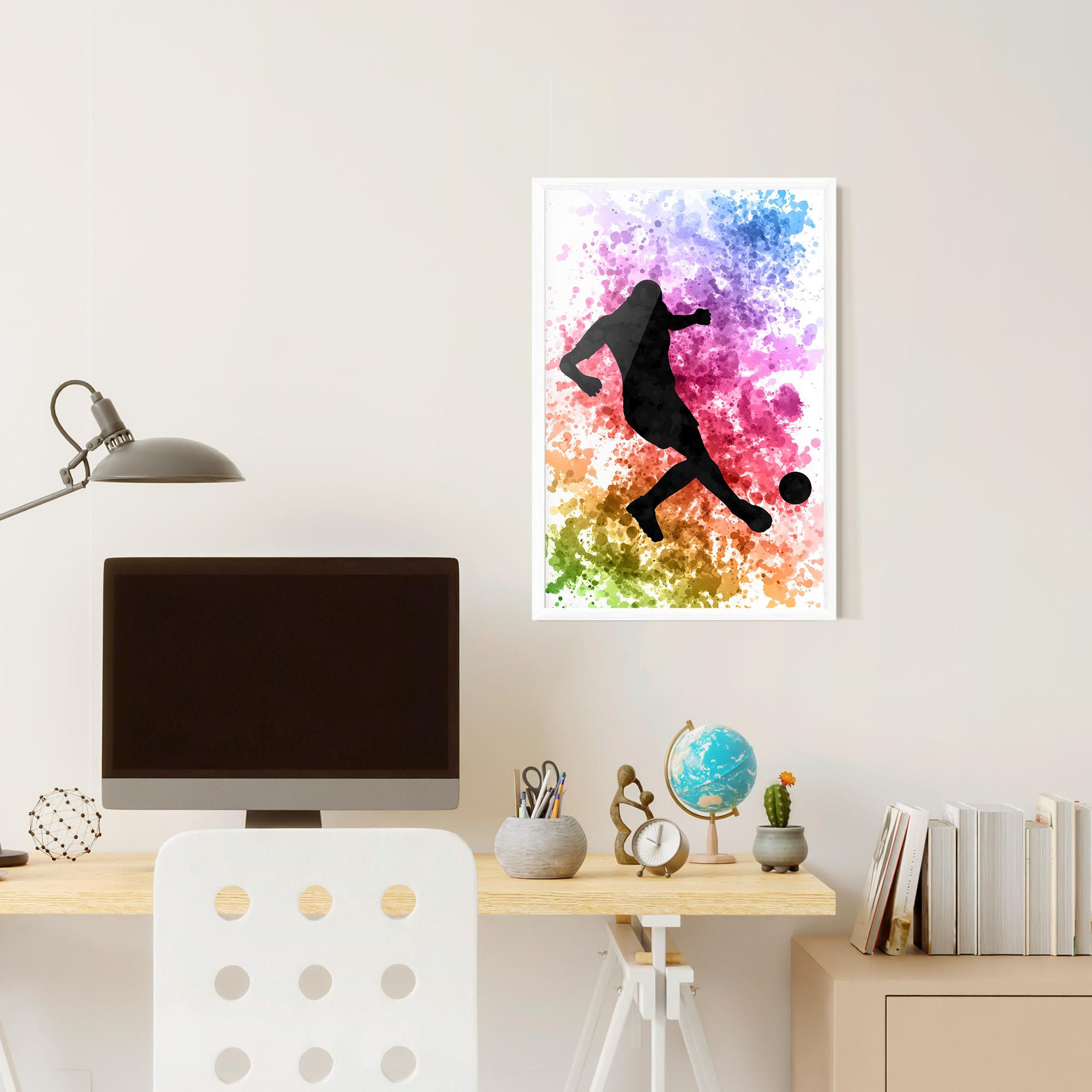 Gerahmte Poster Colorful Art Football mockup 6