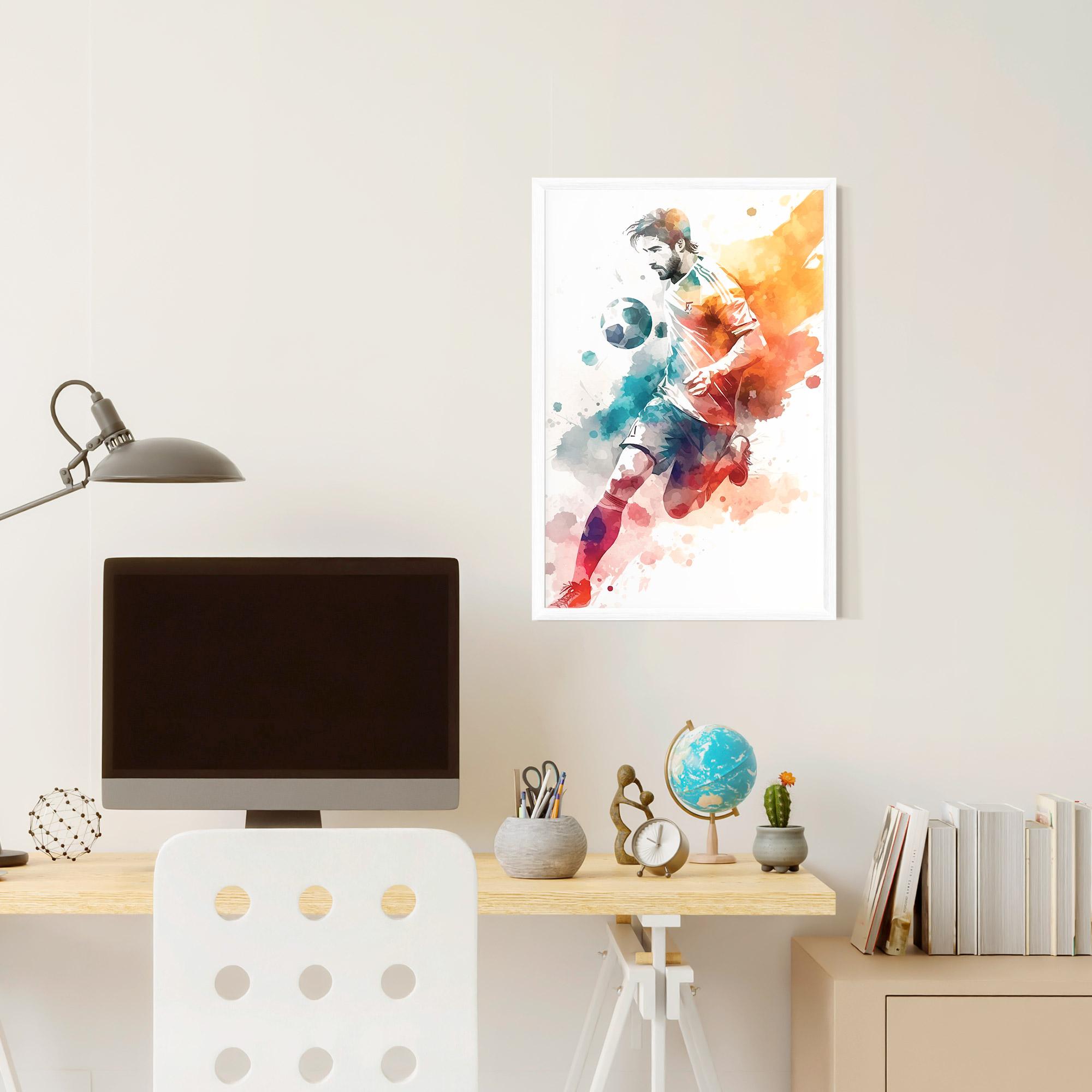 Gerahmte Poster Football Watercolor mockup 6