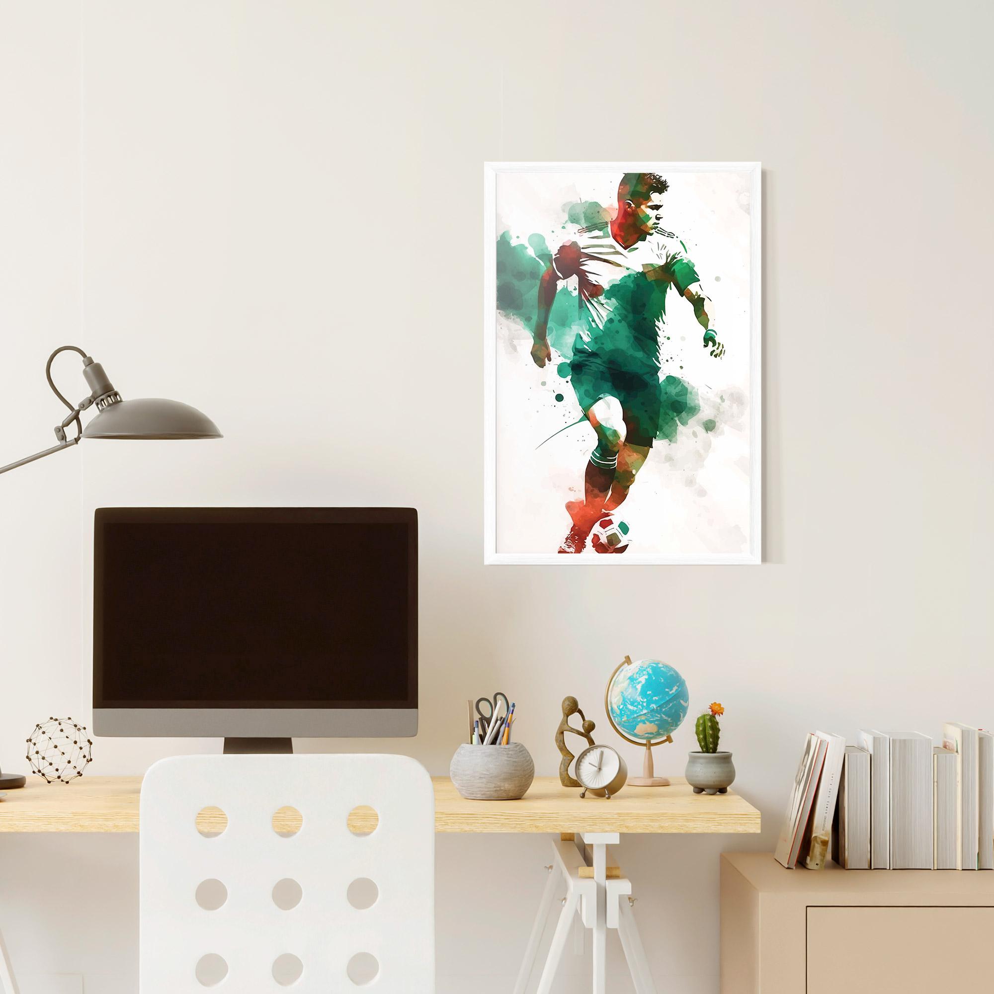 Gerahmte Poster Green Football mockup 6