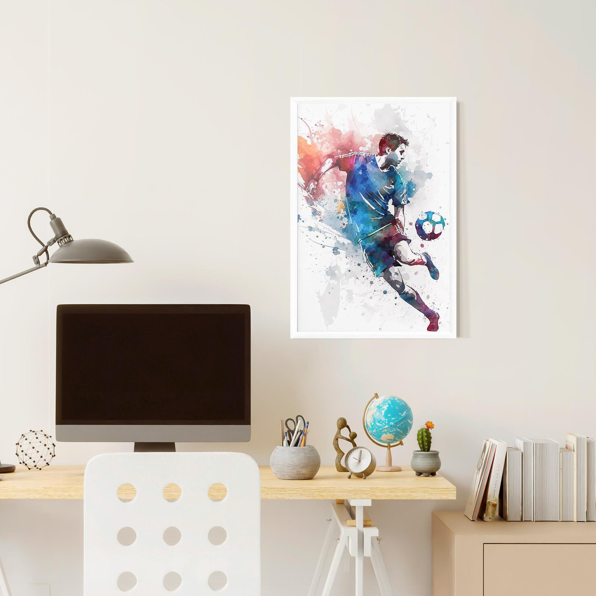 Gerahmte Poster Watercolor Football mockup 6