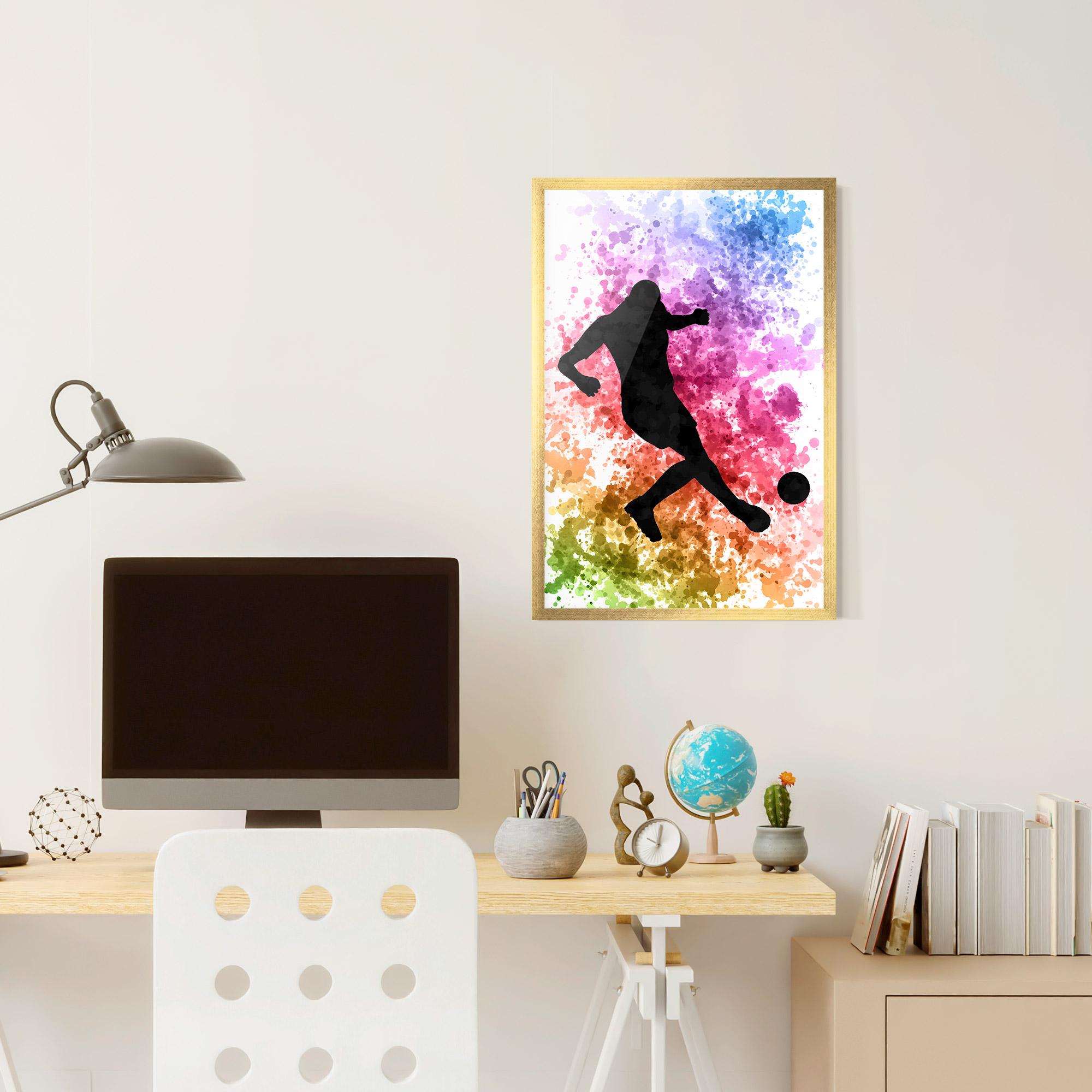 Gerahmte Poster Colorful Art Football mockup 6