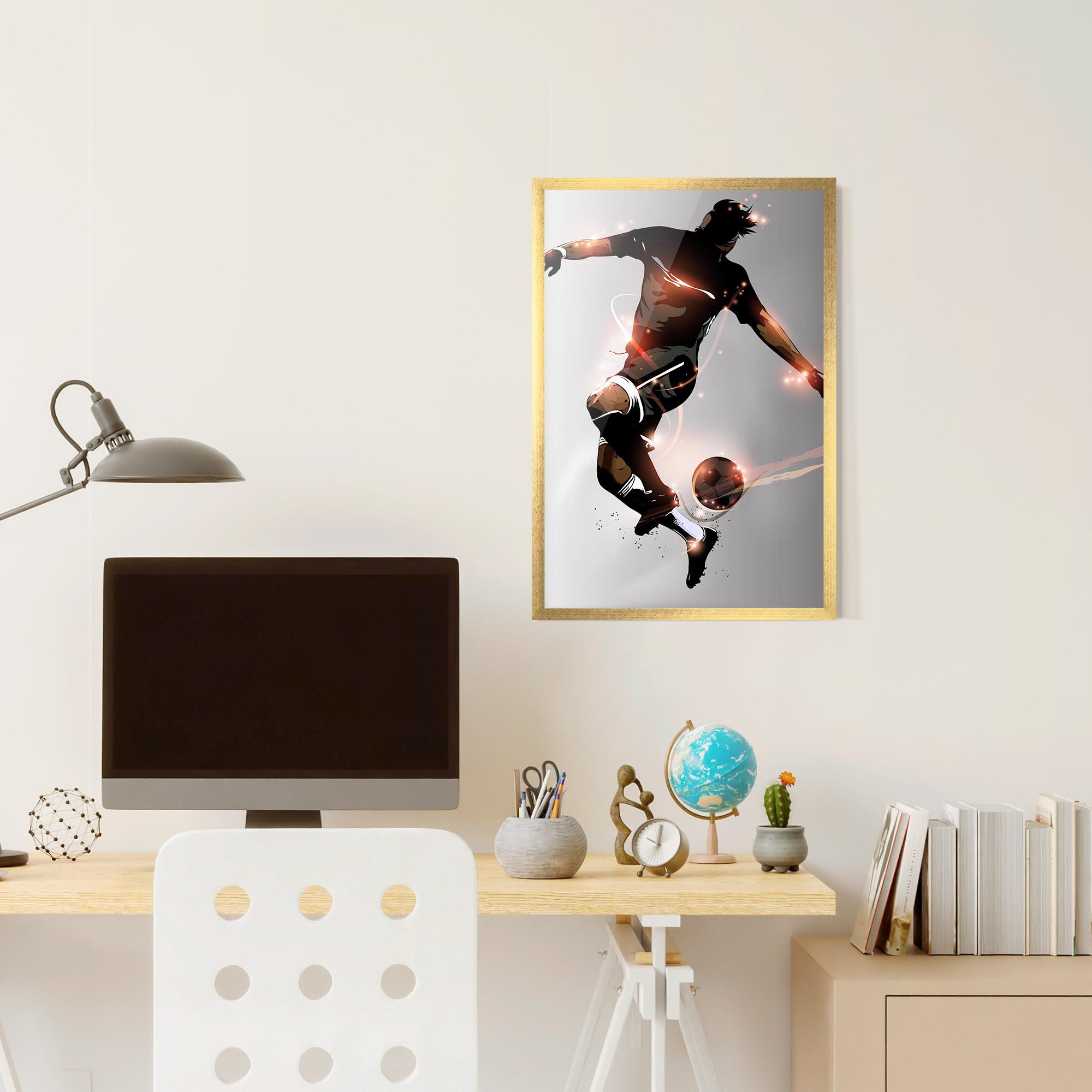 Gerahmte Poster Football Jump mockup 6