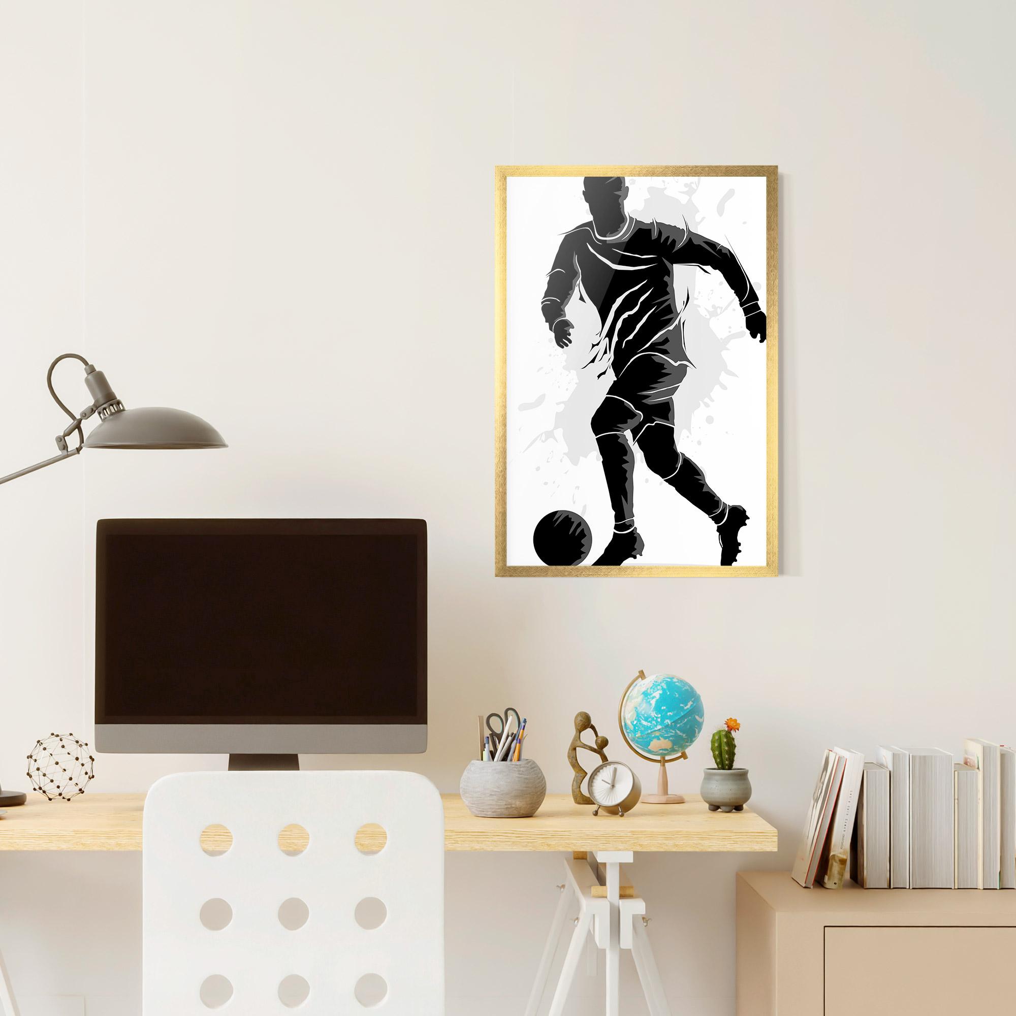 Gerahmte Poster Football Shadow mockup 6