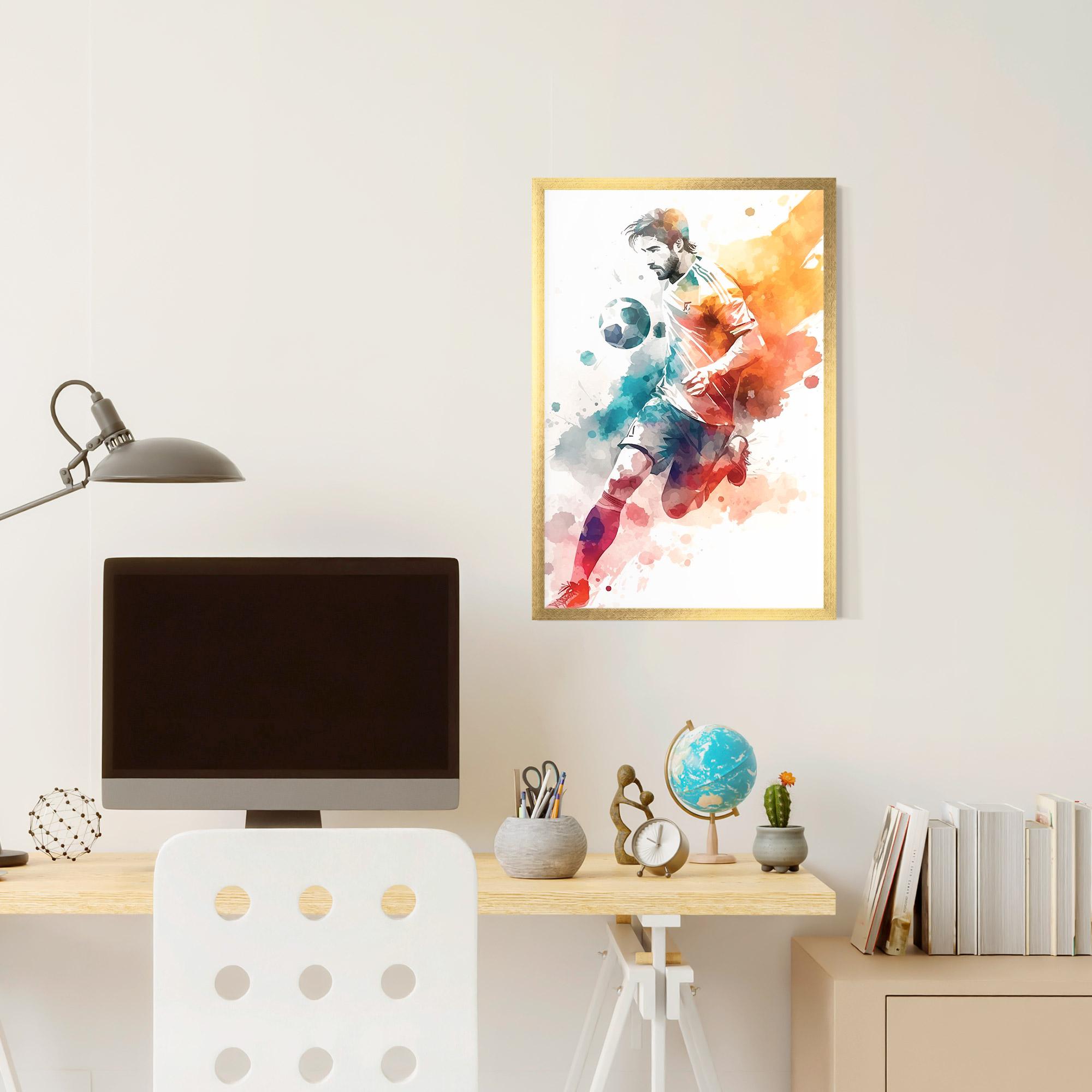 Gerahmte Poster Football Watercolor mockup 6