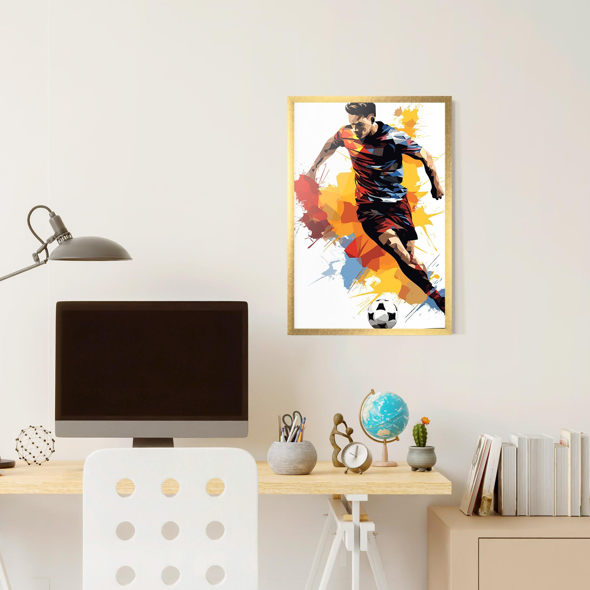 Gerahmte Poster Yellow Paint Football mockup 6