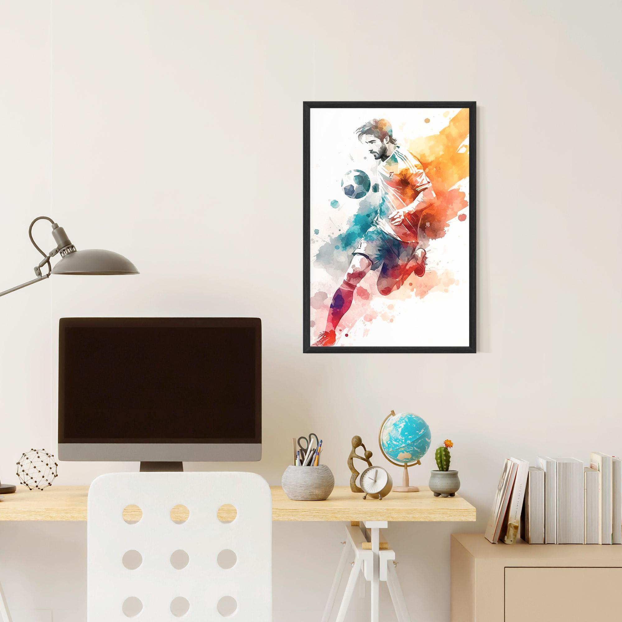 Gerahmte Poster Football Watercolor mockup 6