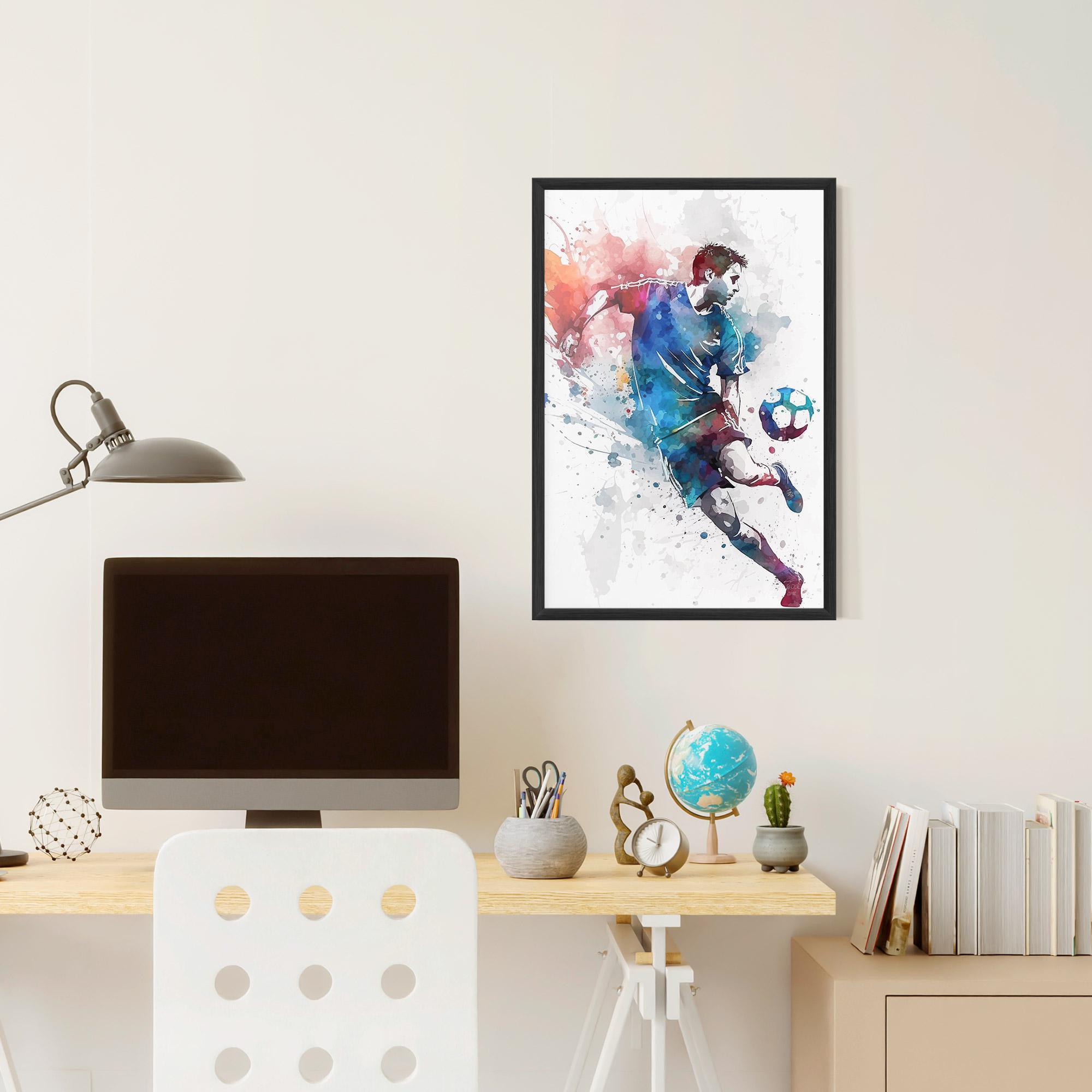 Gerahmte Poster Watercolor Football mockup 6