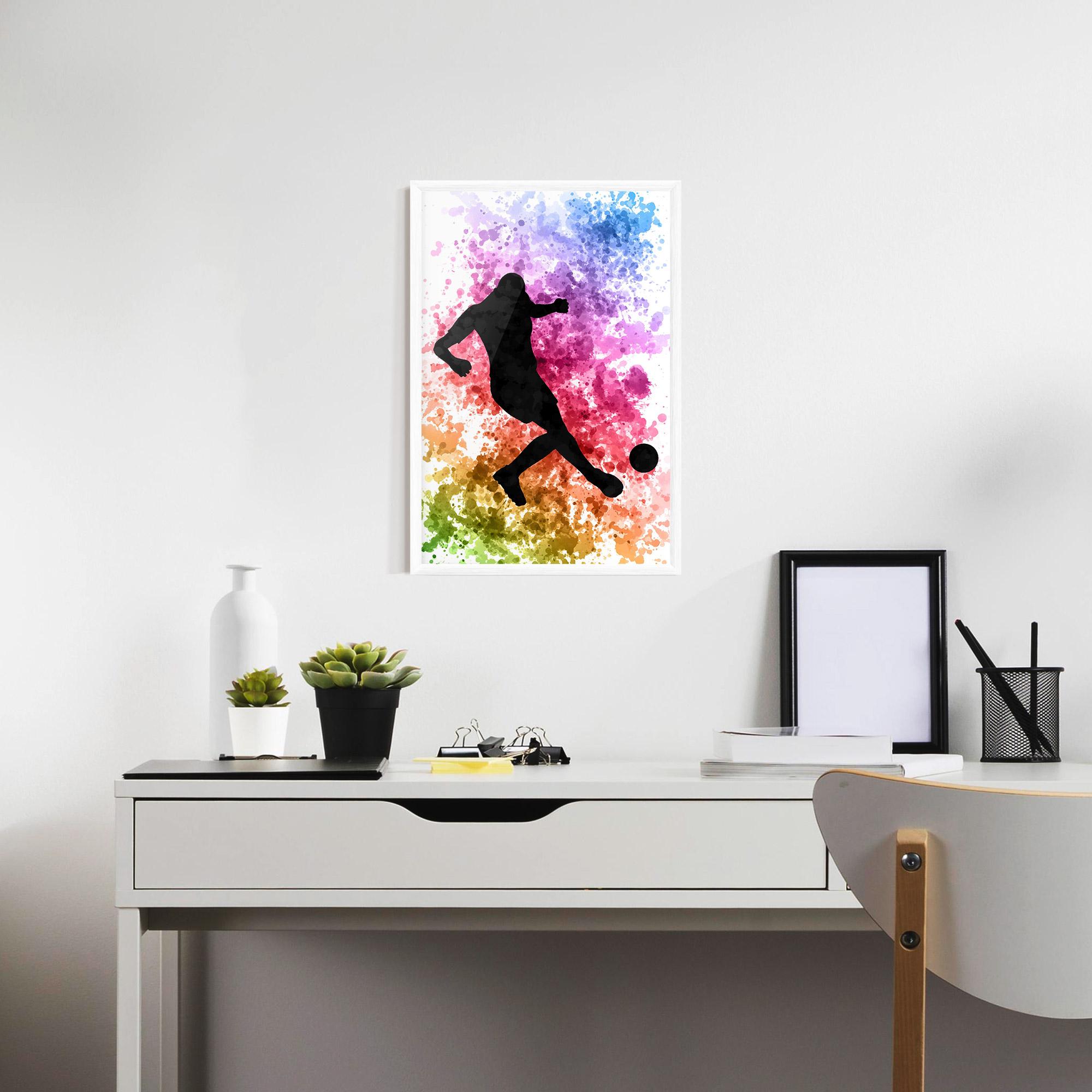 Gerahmte Poster Colorful Art Football mockup 7