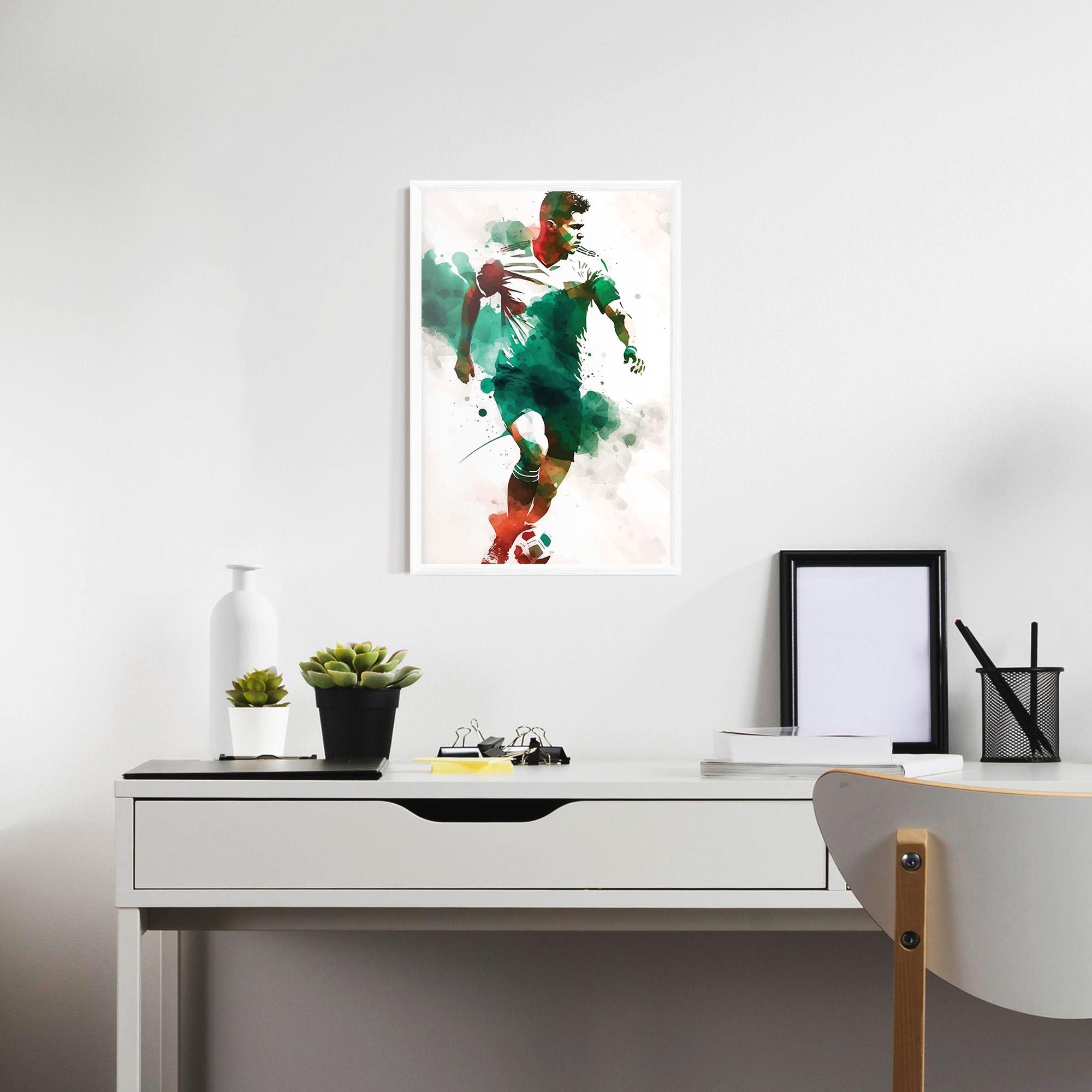 Gerahmte Poster Green Football mockup 7