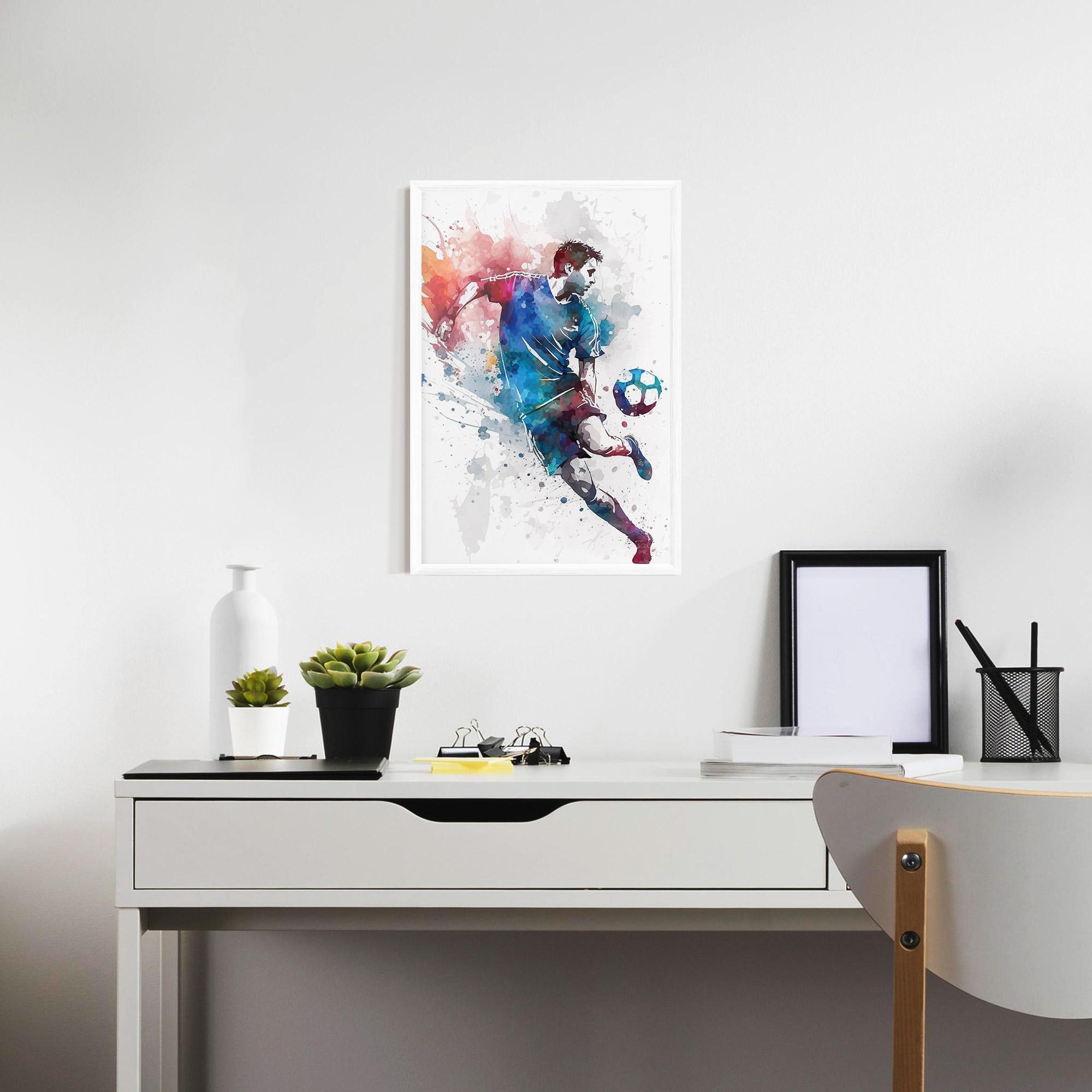 Gerahmte Poster Watercolor Football mockup 7