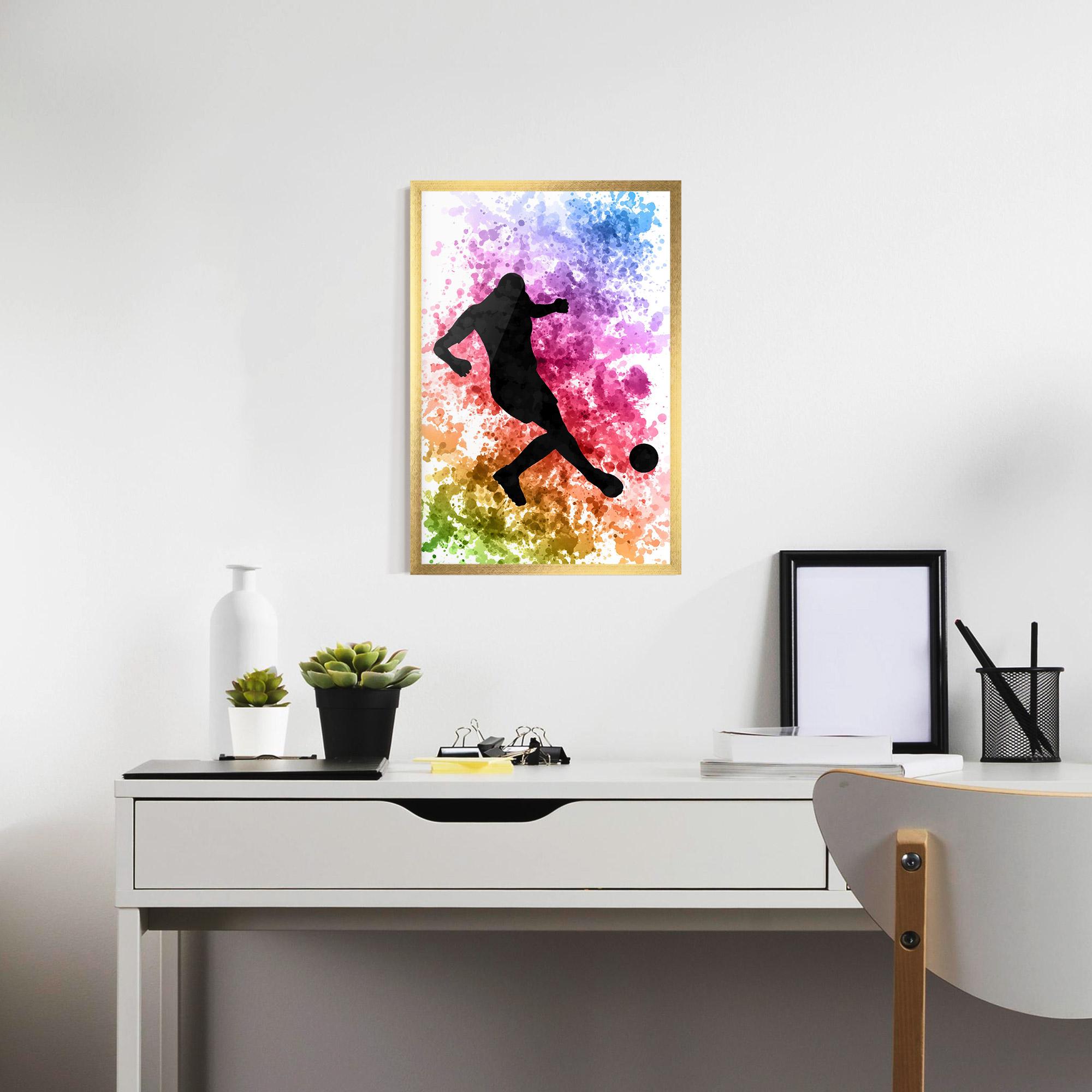 Gerahmte Poster Colorful Art Football mockup 7