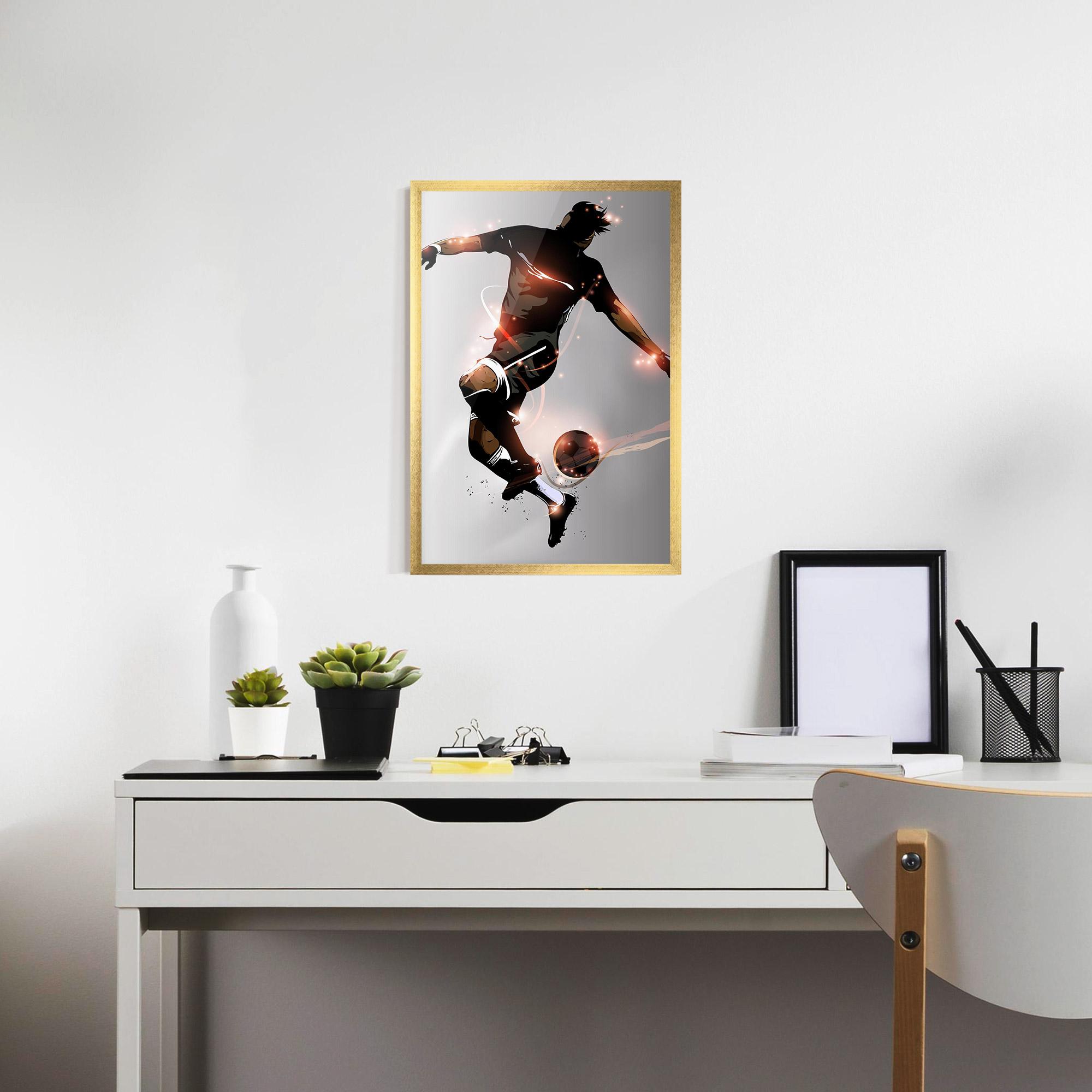 Gerahmte Poster Football Jump mockup 7