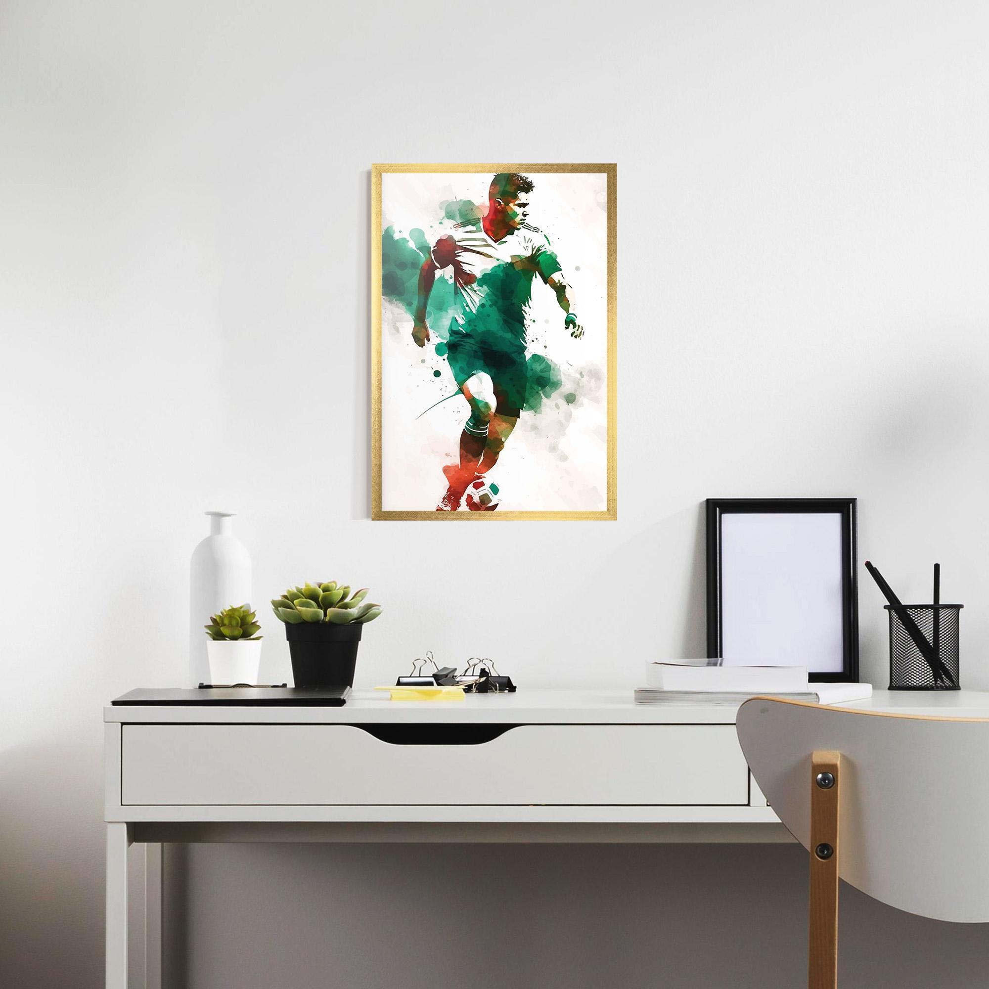 Gerahmte Poster Green Football mockup 7