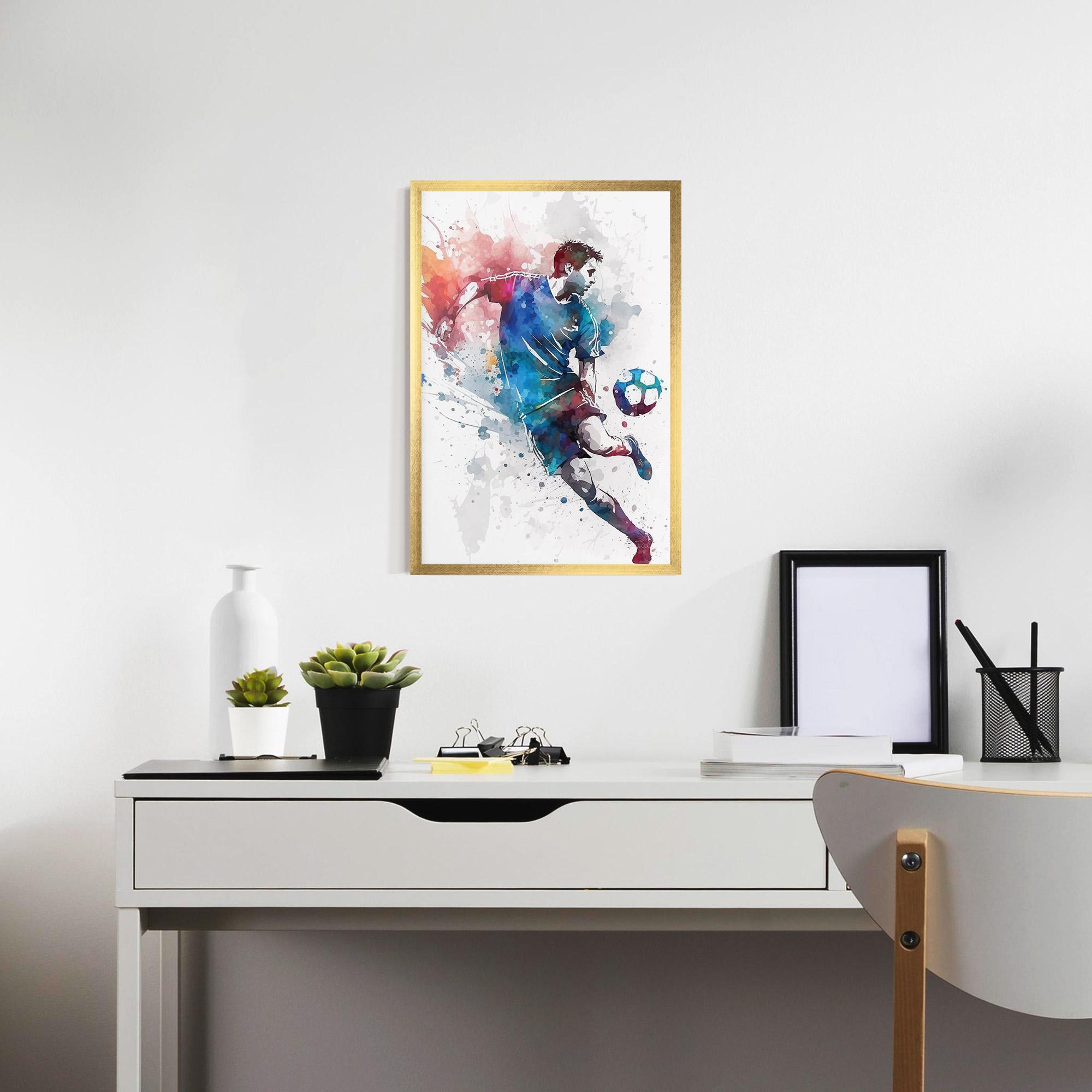 Gerahmte Poster Watercolor Football mockup 7