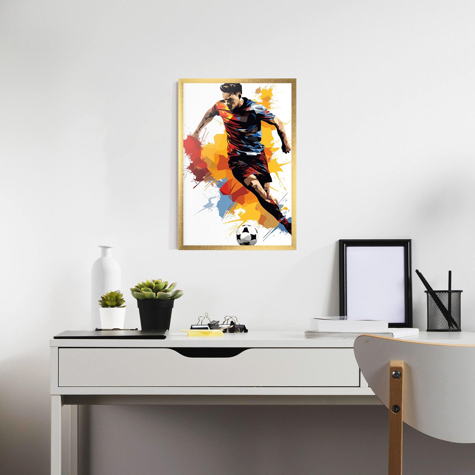 Gerahmte Poster Yellow Paint Football mockup 7