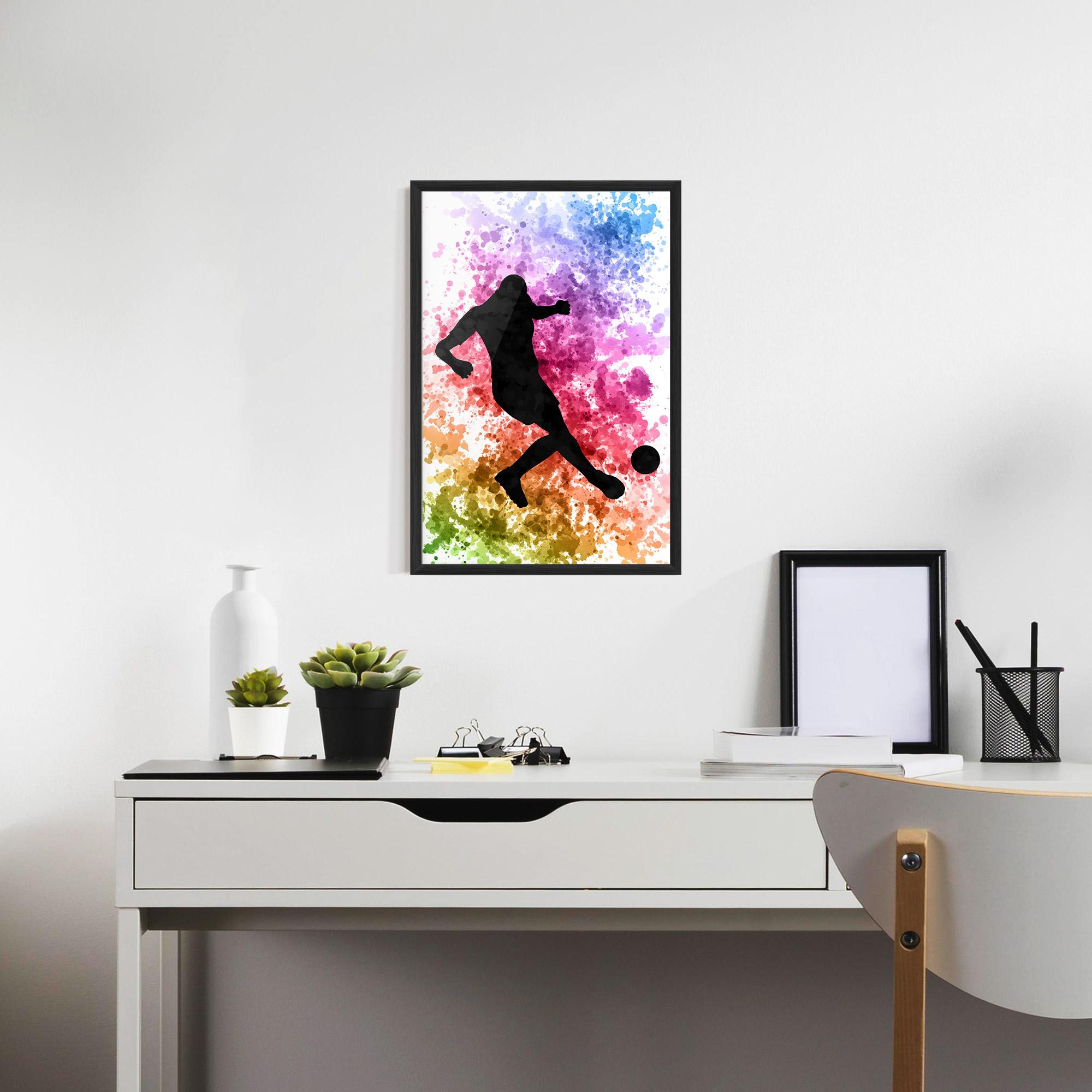 Gerahmte Poster Colorful Art Football mockup 7