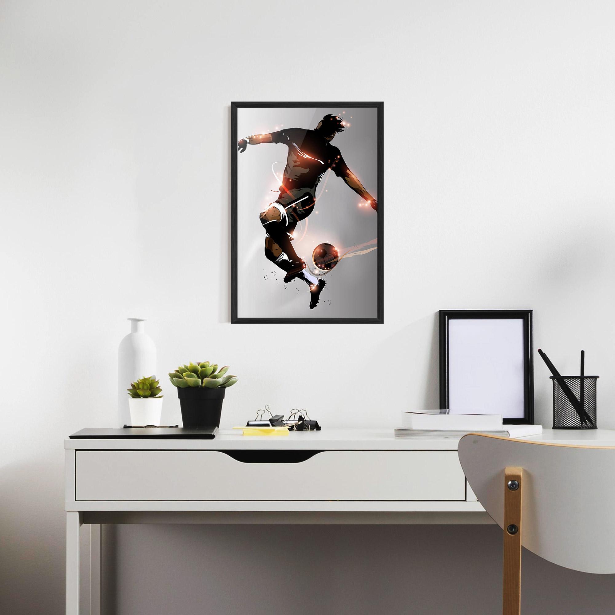 Gerahmte Poster Football Jump mockup 7