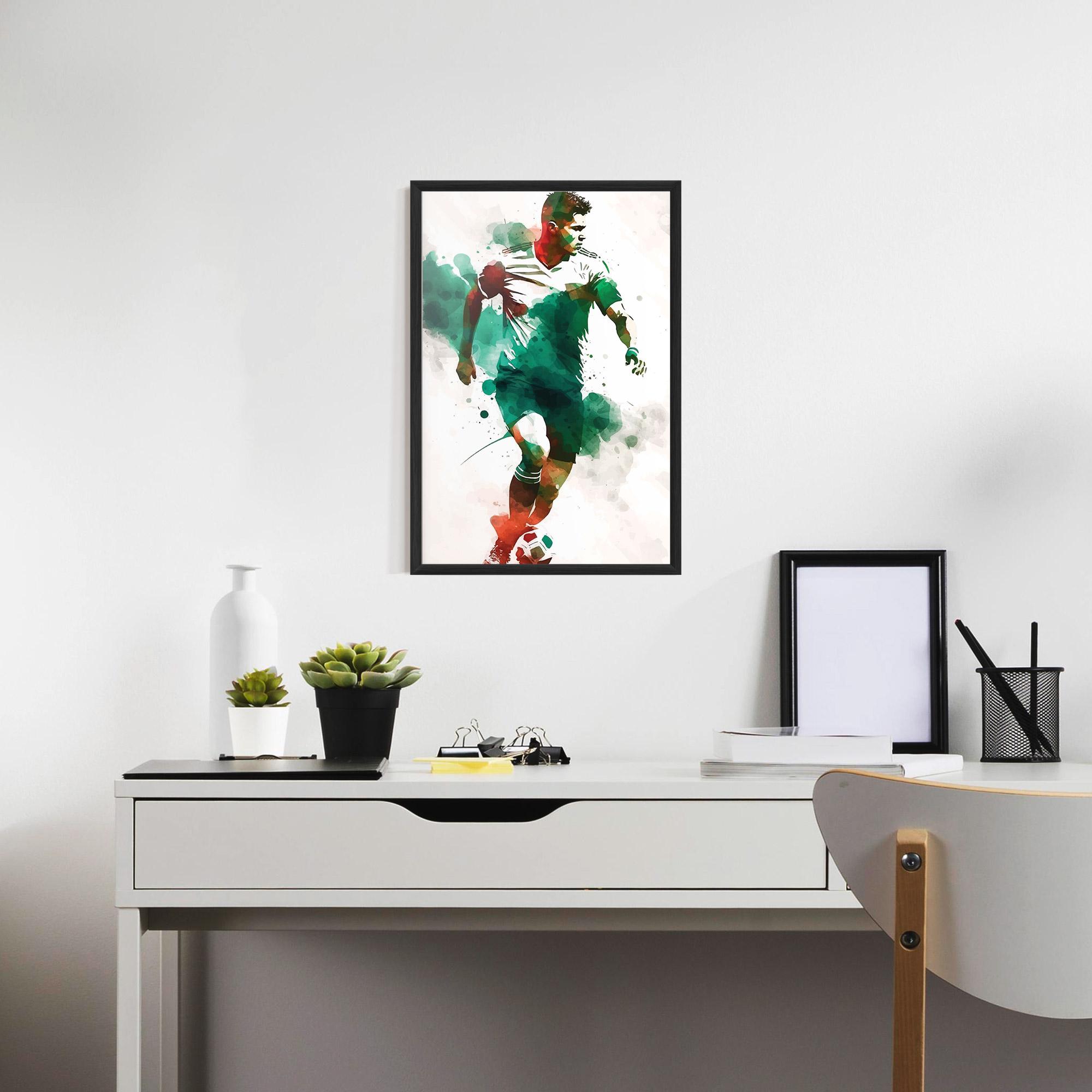 Gerahmte Poster Green Football mockup 7