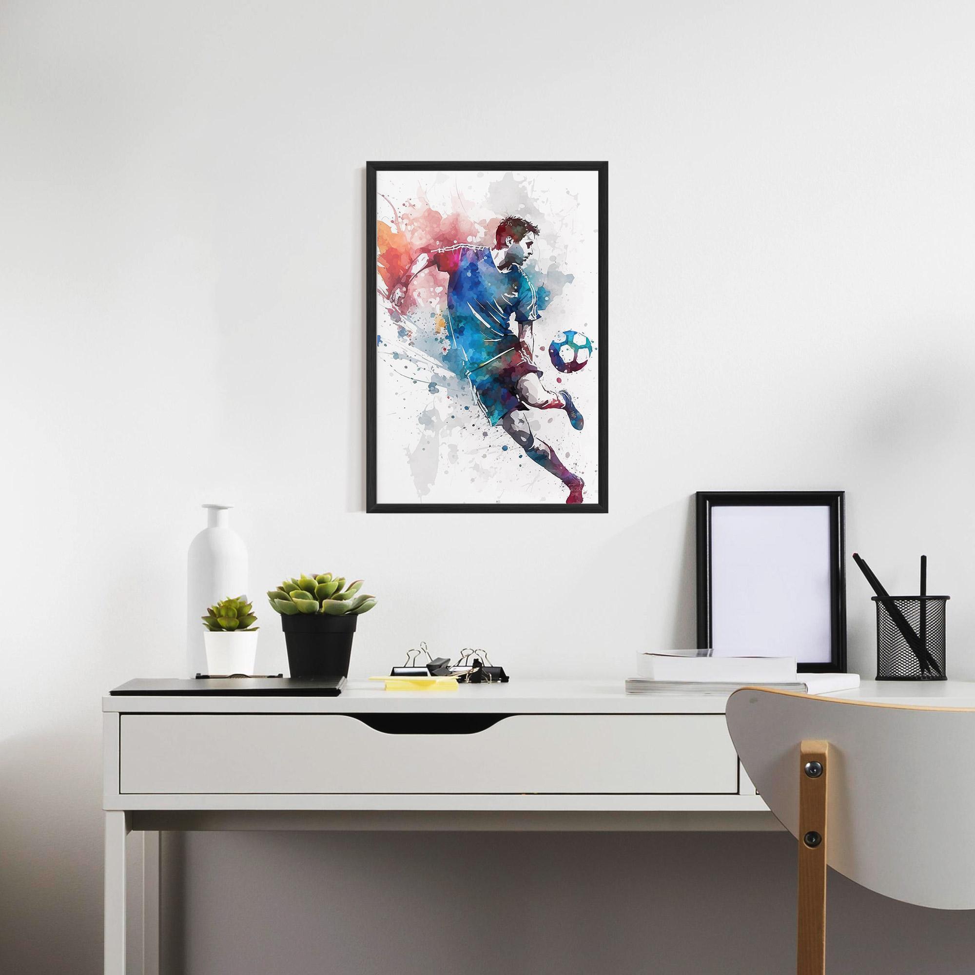 Gerahmte Poster Watercolor Football mockup 7