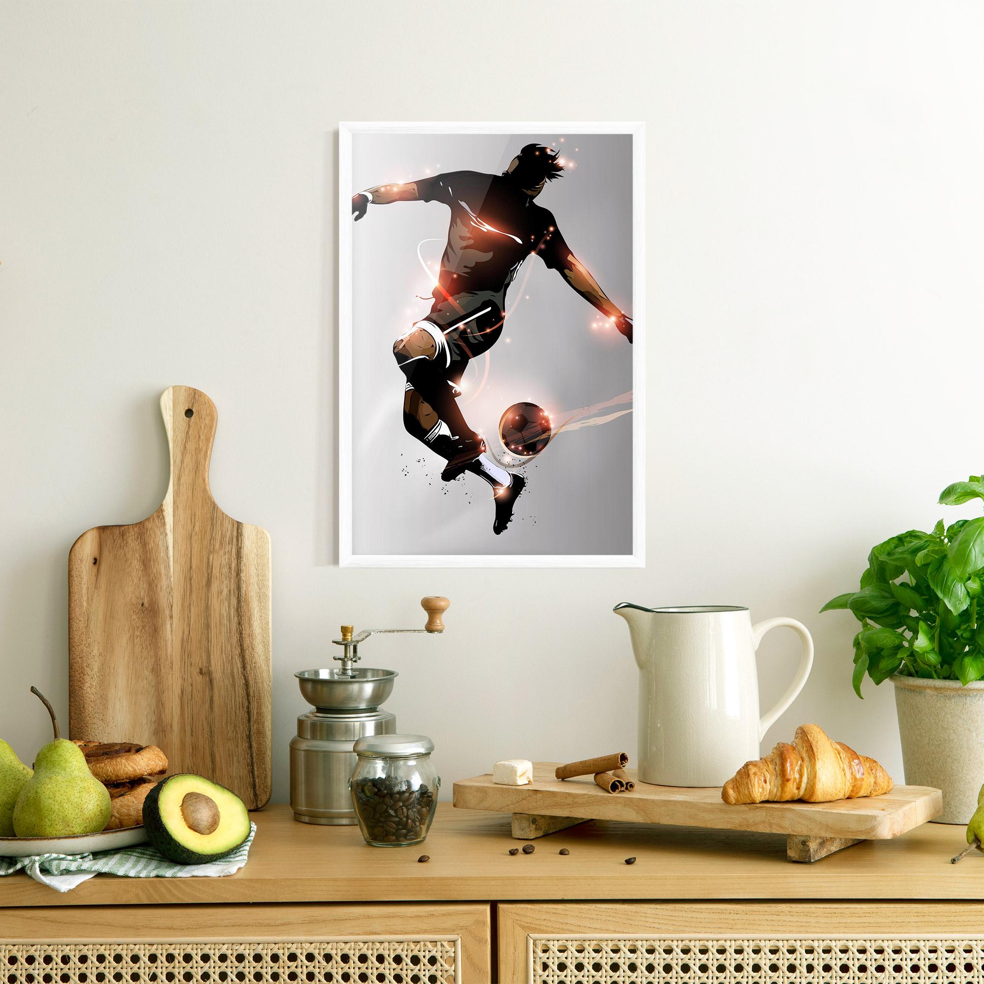 Gerahmte Poster Football Jump mockup 8