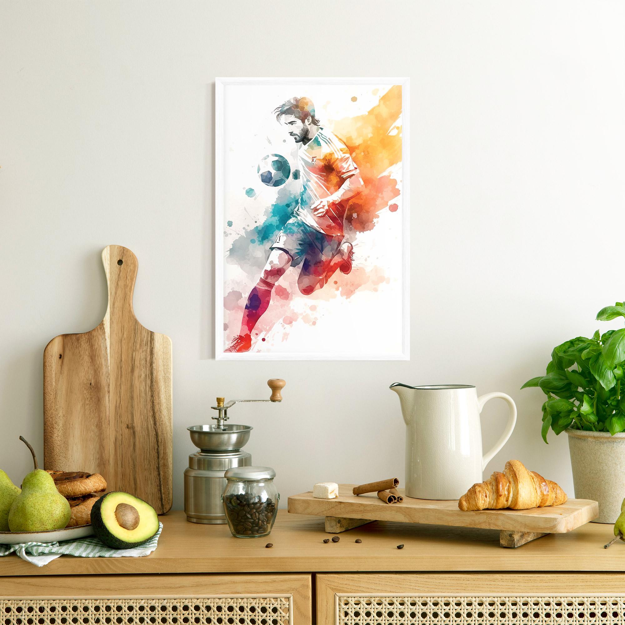 Gerahmte Poster Football Watercolor mockup 8