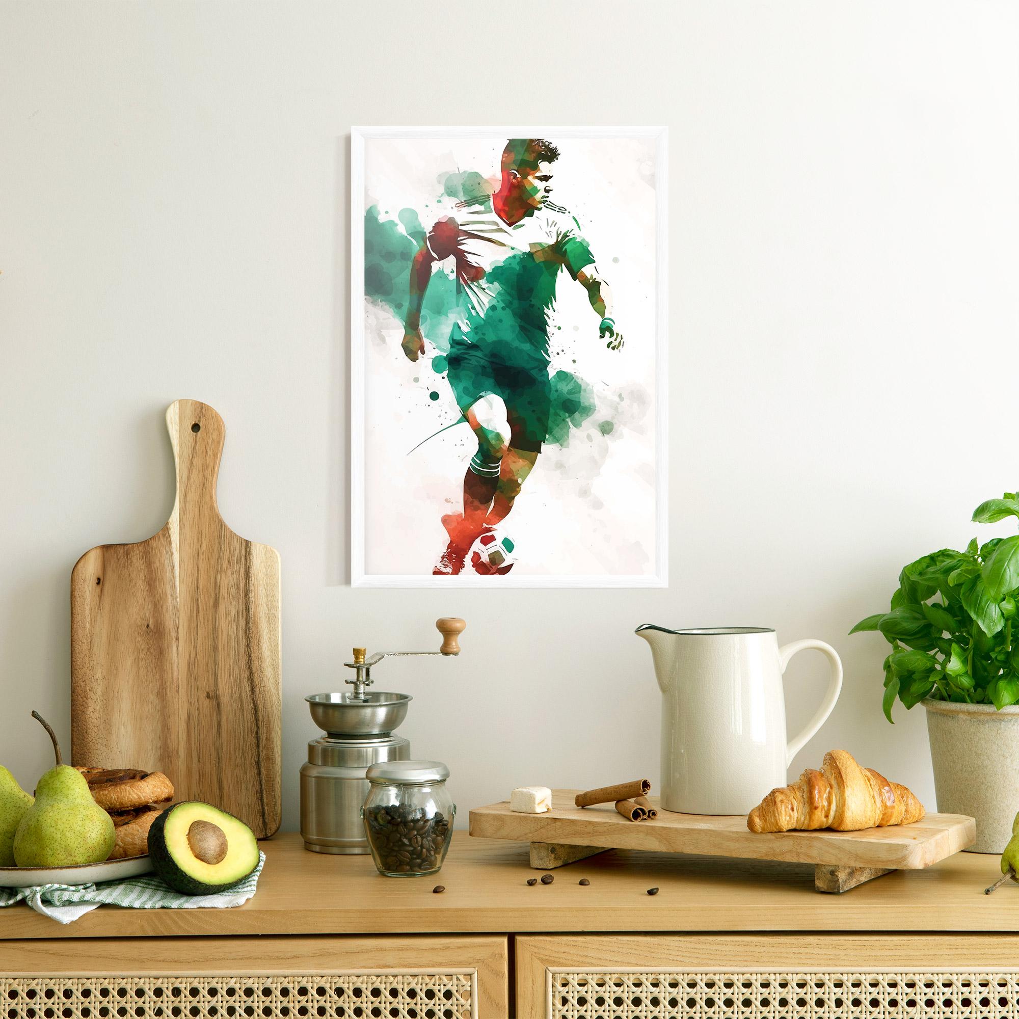Gerahmte Poster Green Football mockup 8