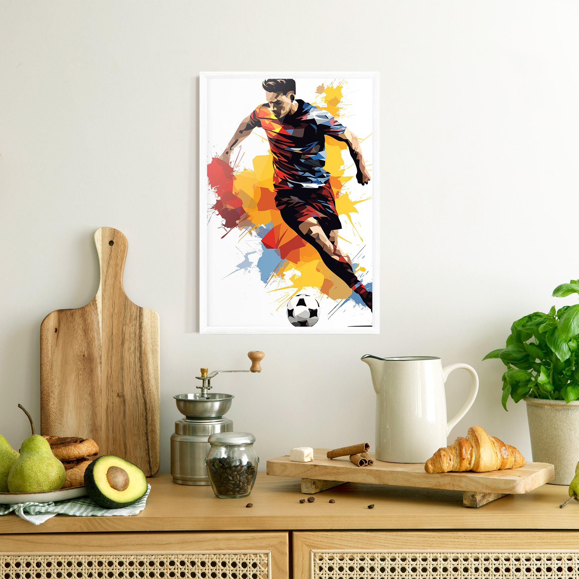 Gerahmte Poster Yellow Paint Football mockup 8