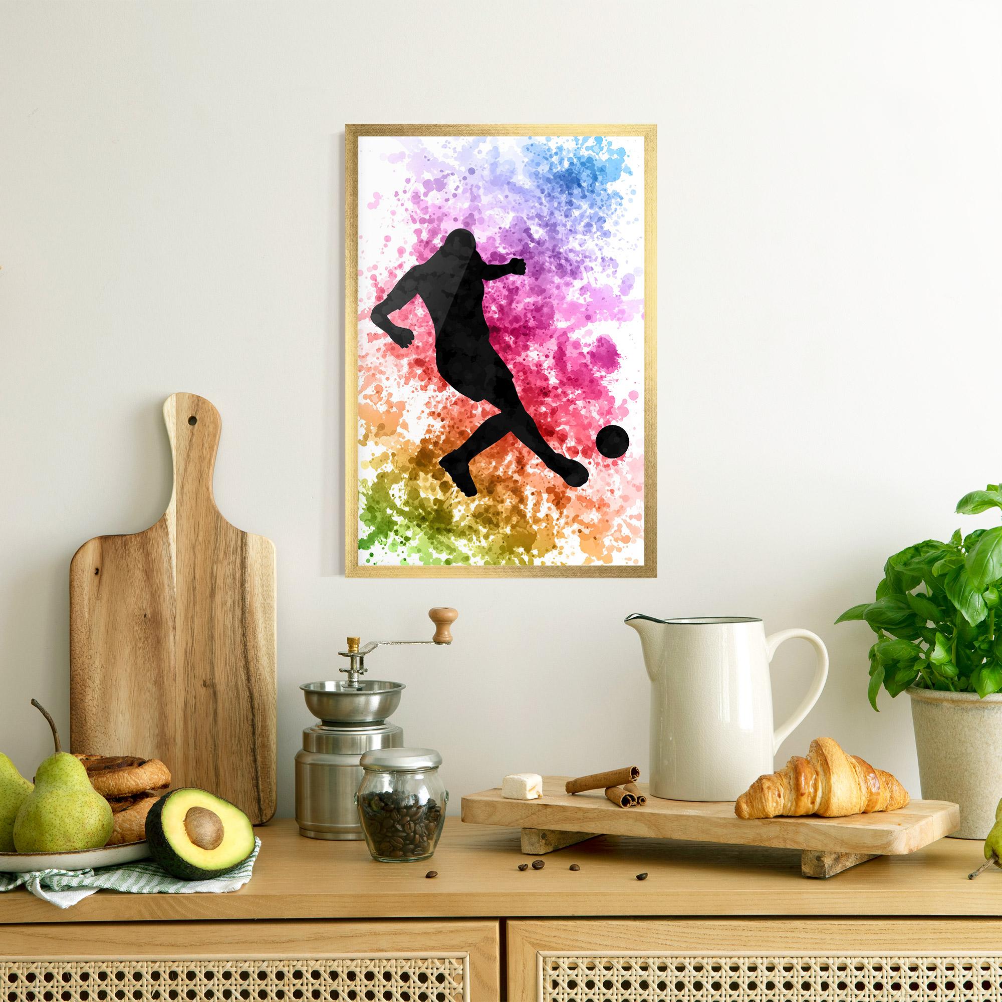 Gerahmte Poster Colorful Art Football mockup 8