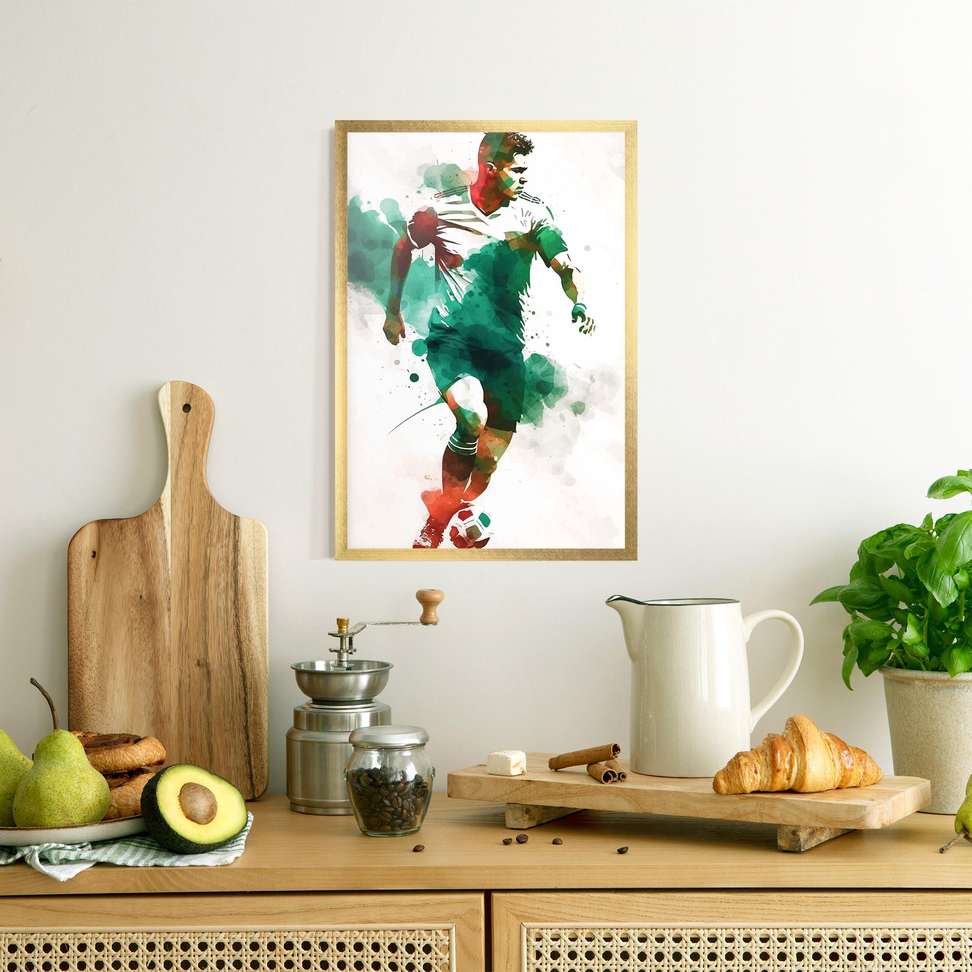 Gerahmte Poster Green Football mockup 8