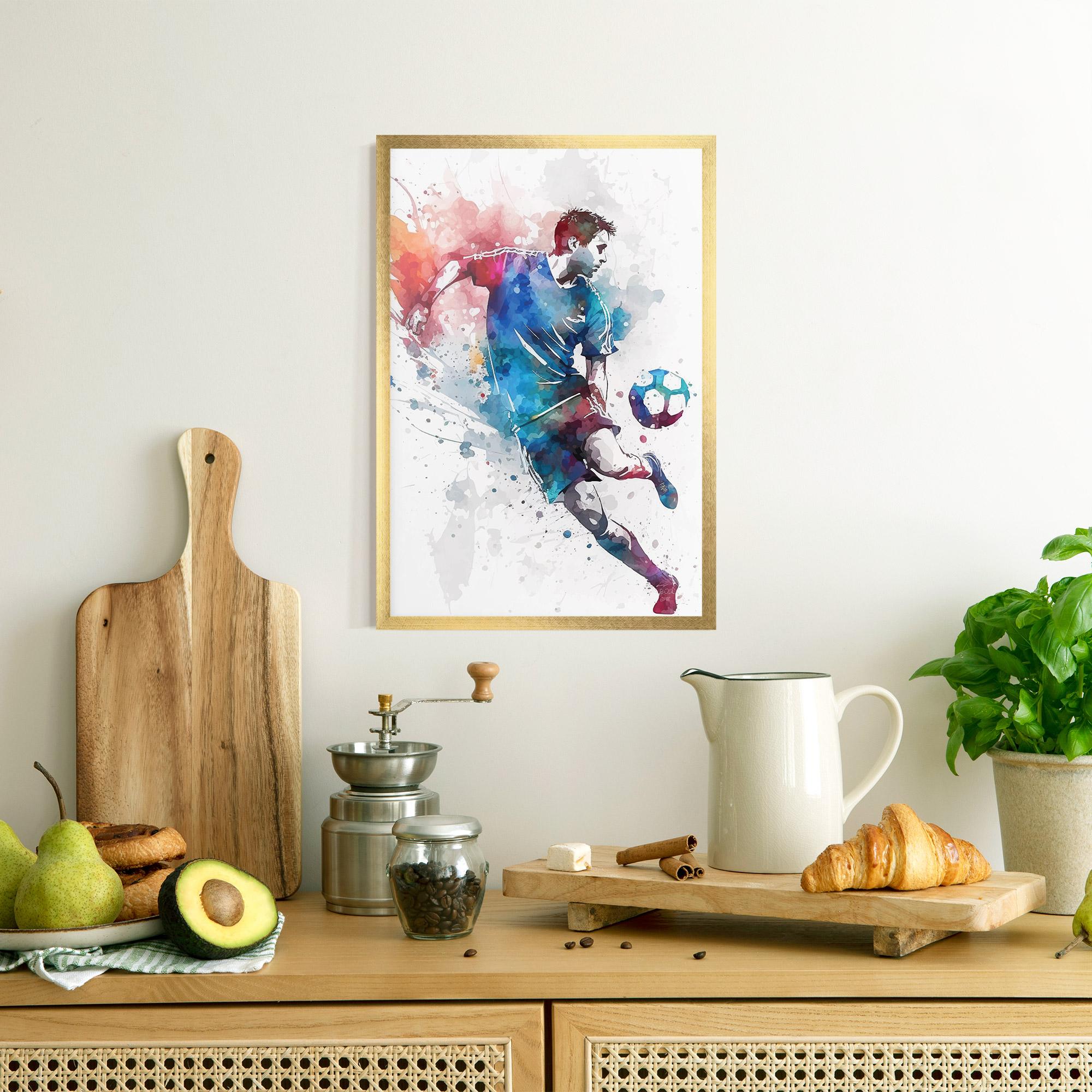 Gerahmte Poster Watercolor Football mockup 8