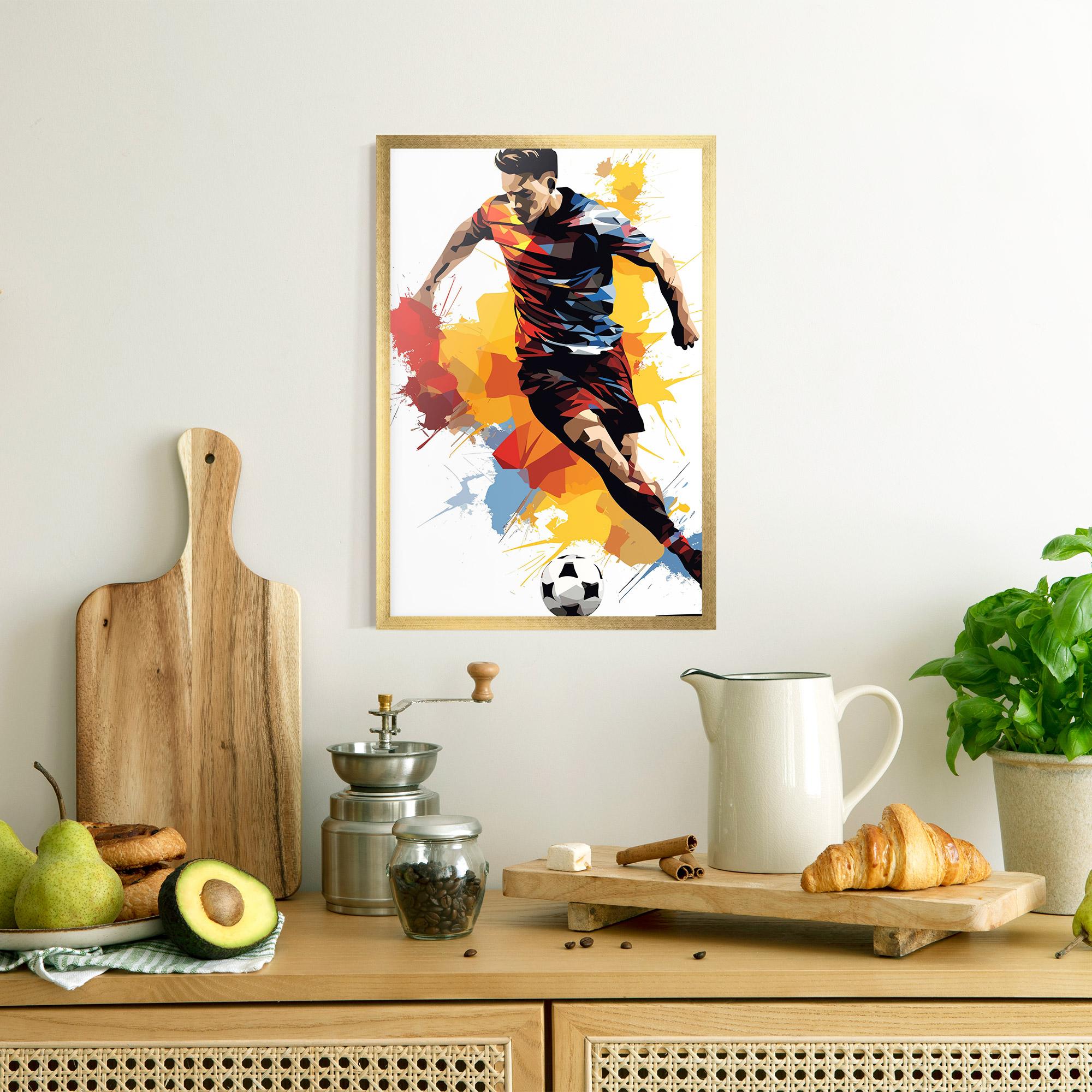 Gerahmte Poster Yellow Paint Football mockup 8