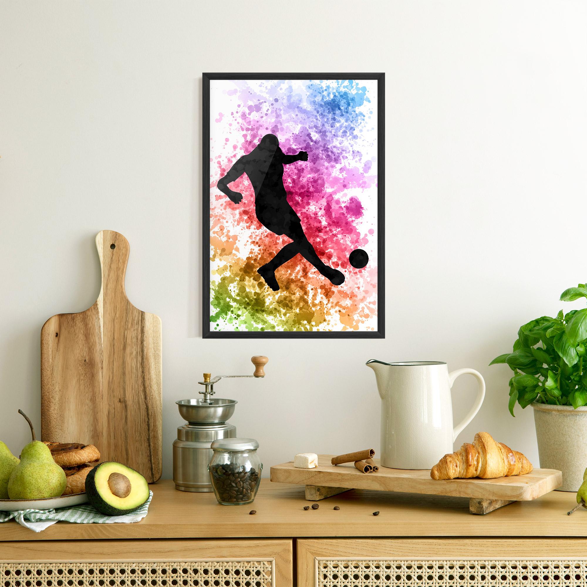 Gerahmte Poster Colorful Art Football mockup 8