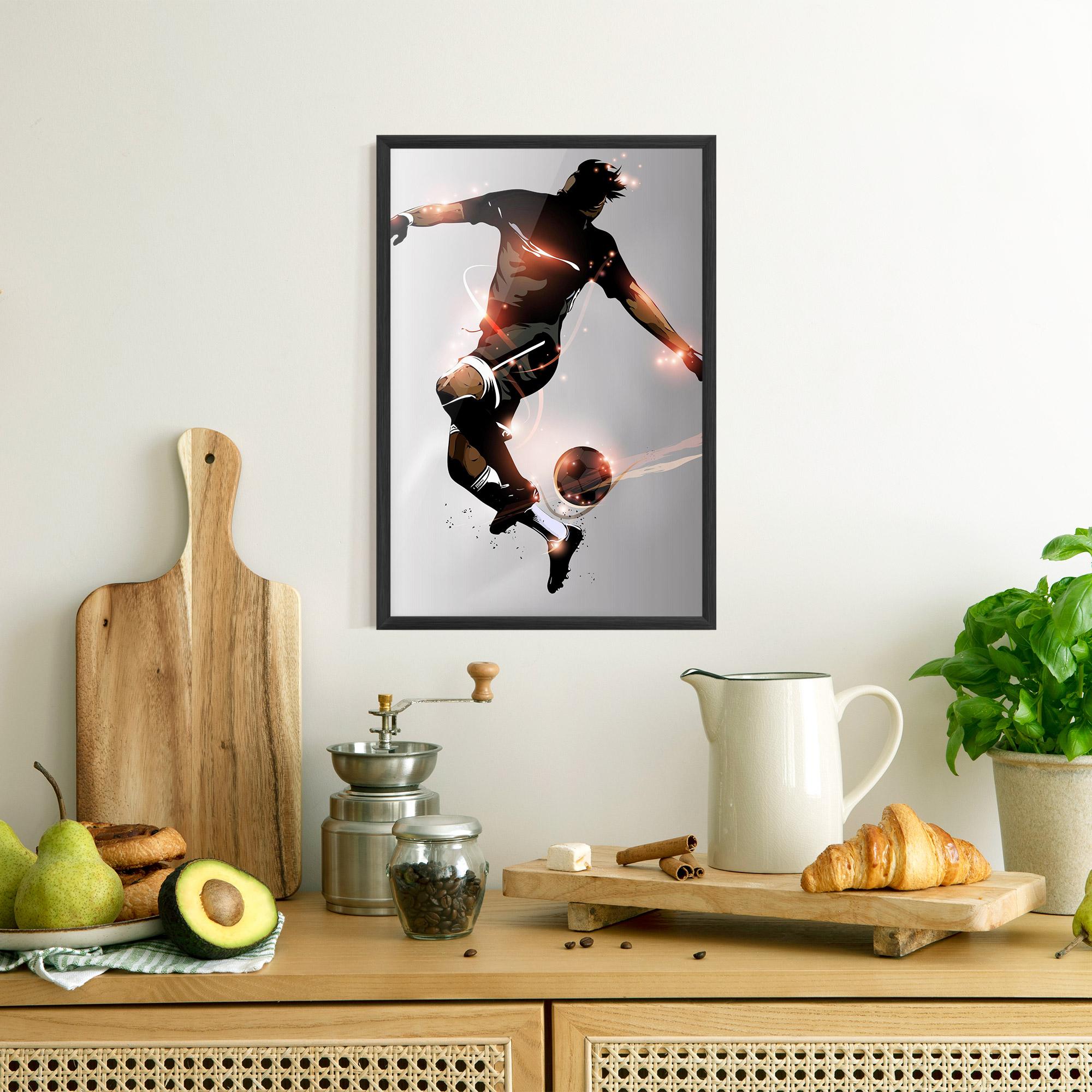Gerahmte Poster Football Jump mockup 8