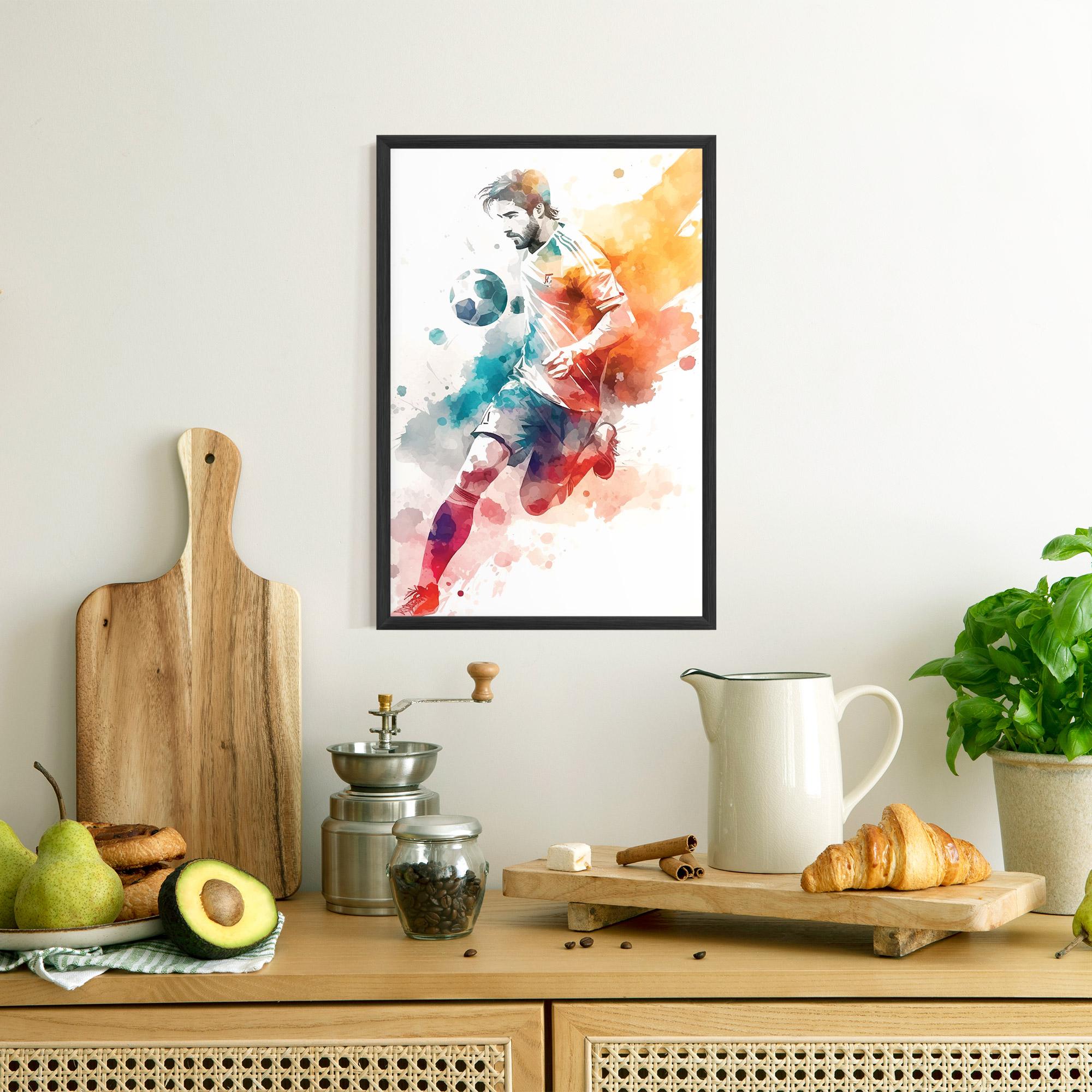 Gerahmte Poster Football Watercolor mockup 8