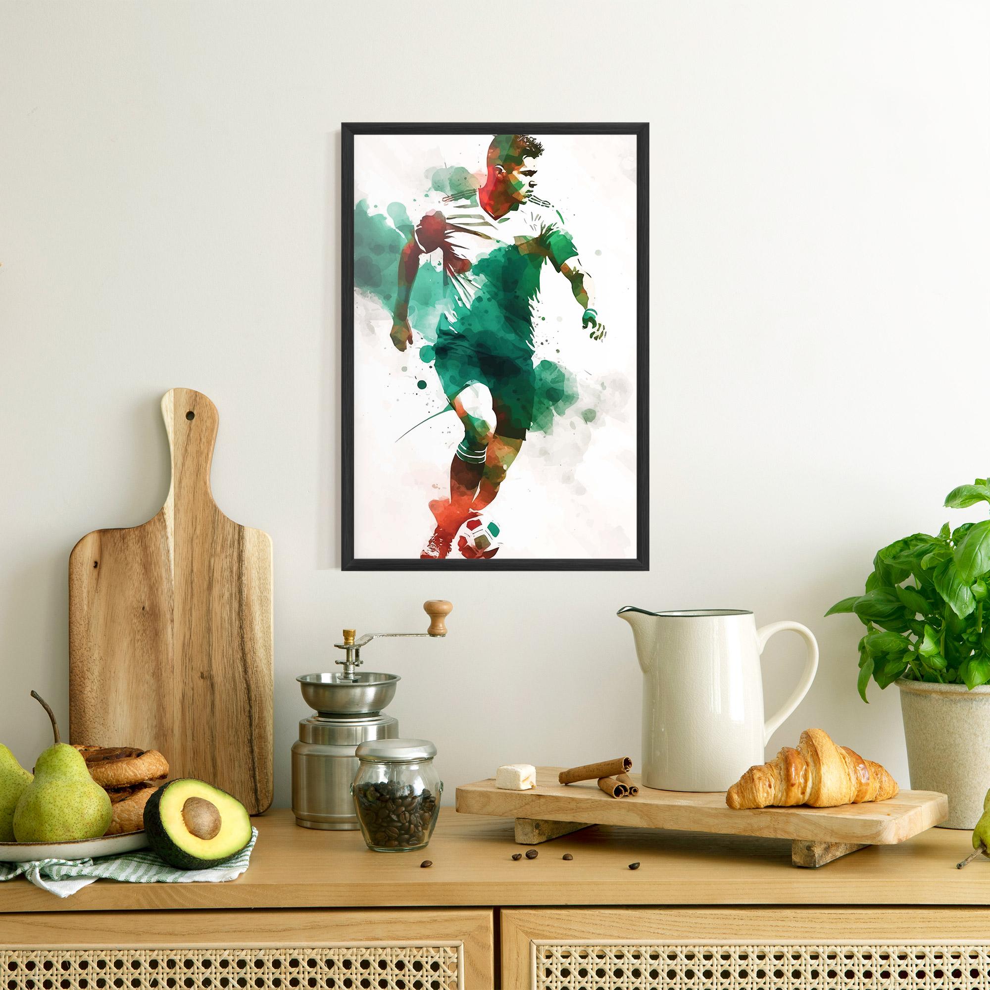 Gerahmte Poster Green Football mockup 8