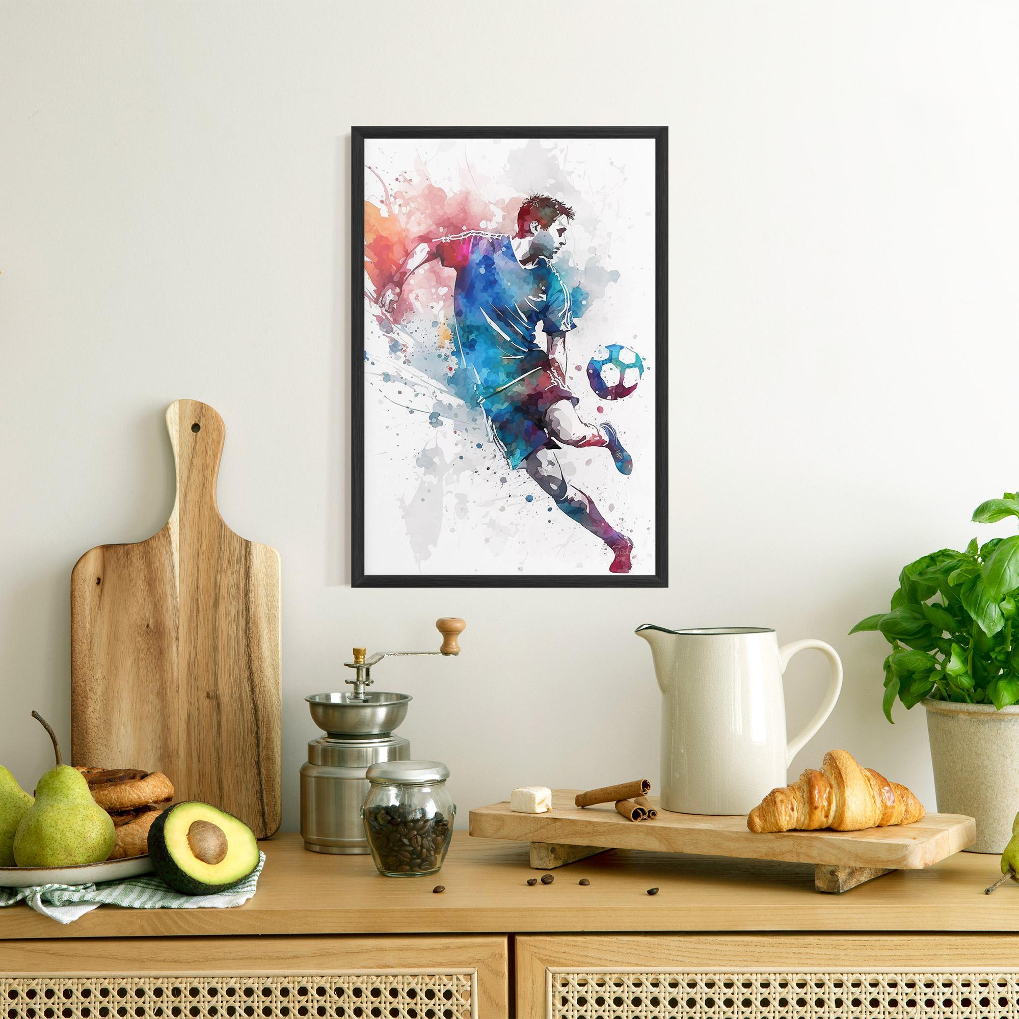 Gerahmte Poster Watercolor Football mockup 8