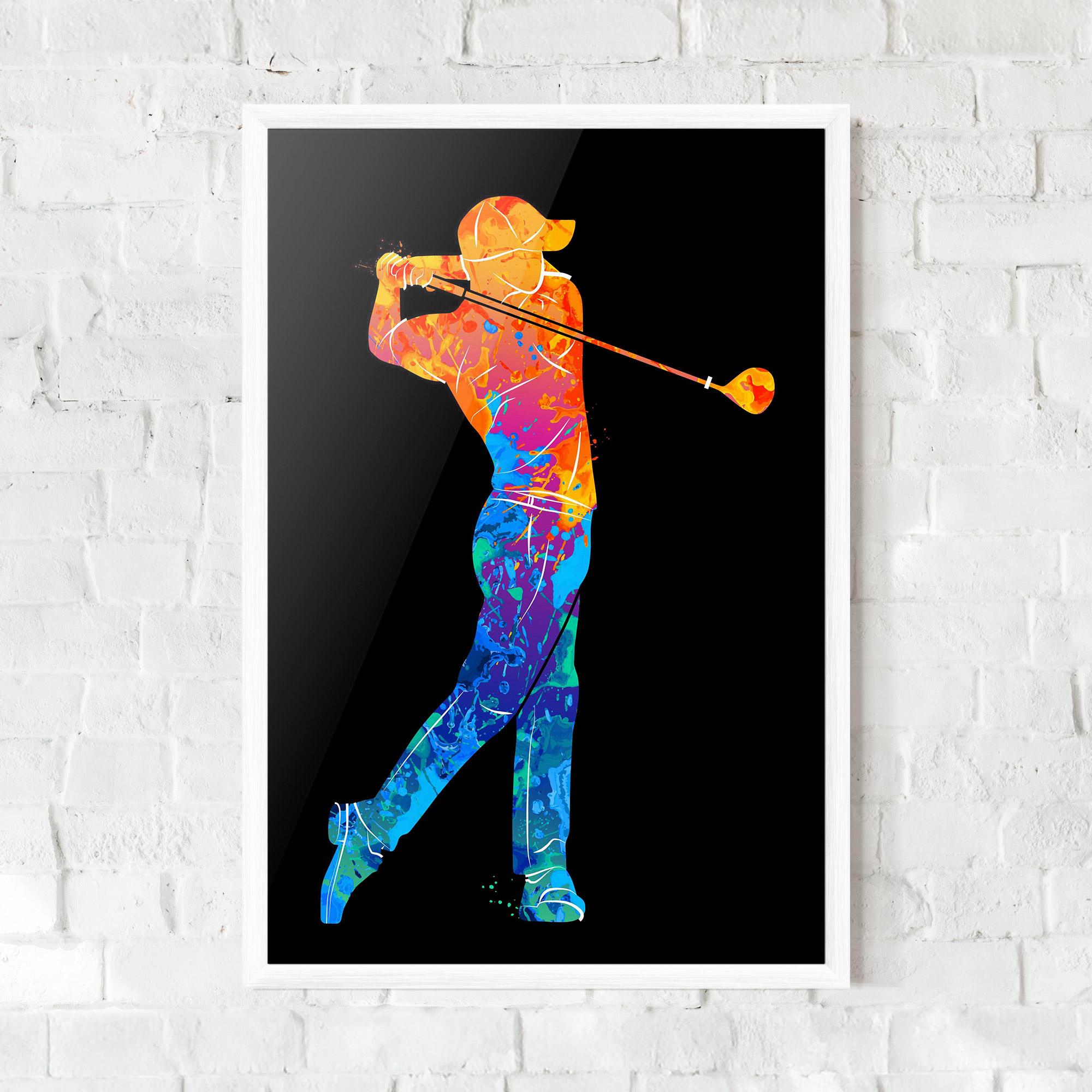 Gerahmte Poster Color Mix Golf mockup 0