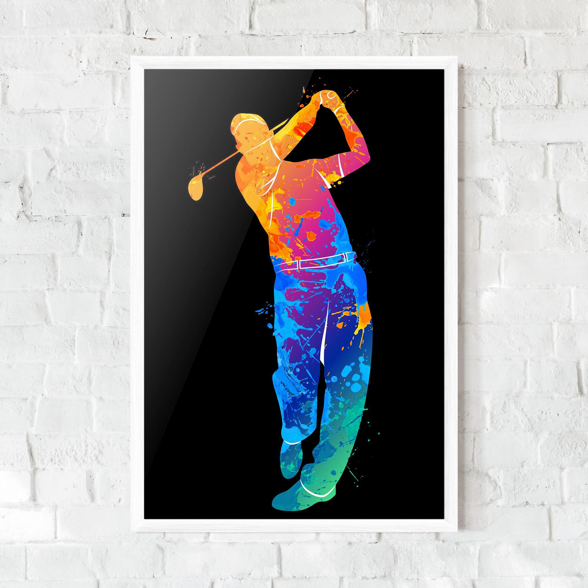 Gerahmte Poster Golf Color Art mockup 0