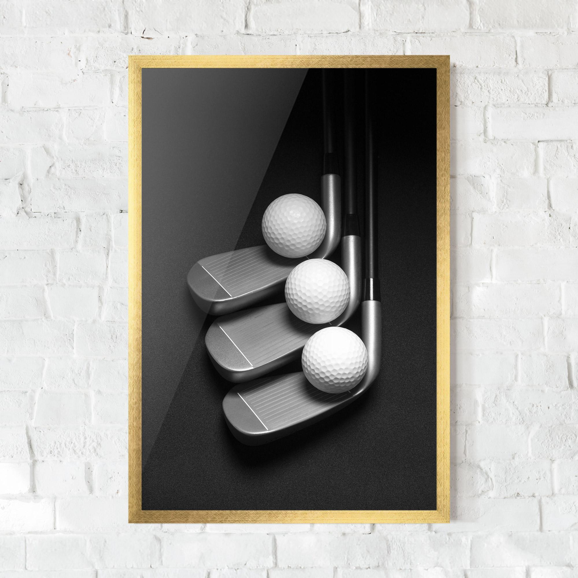 Gerahmte Poster 3 Golf Balls mockup 0