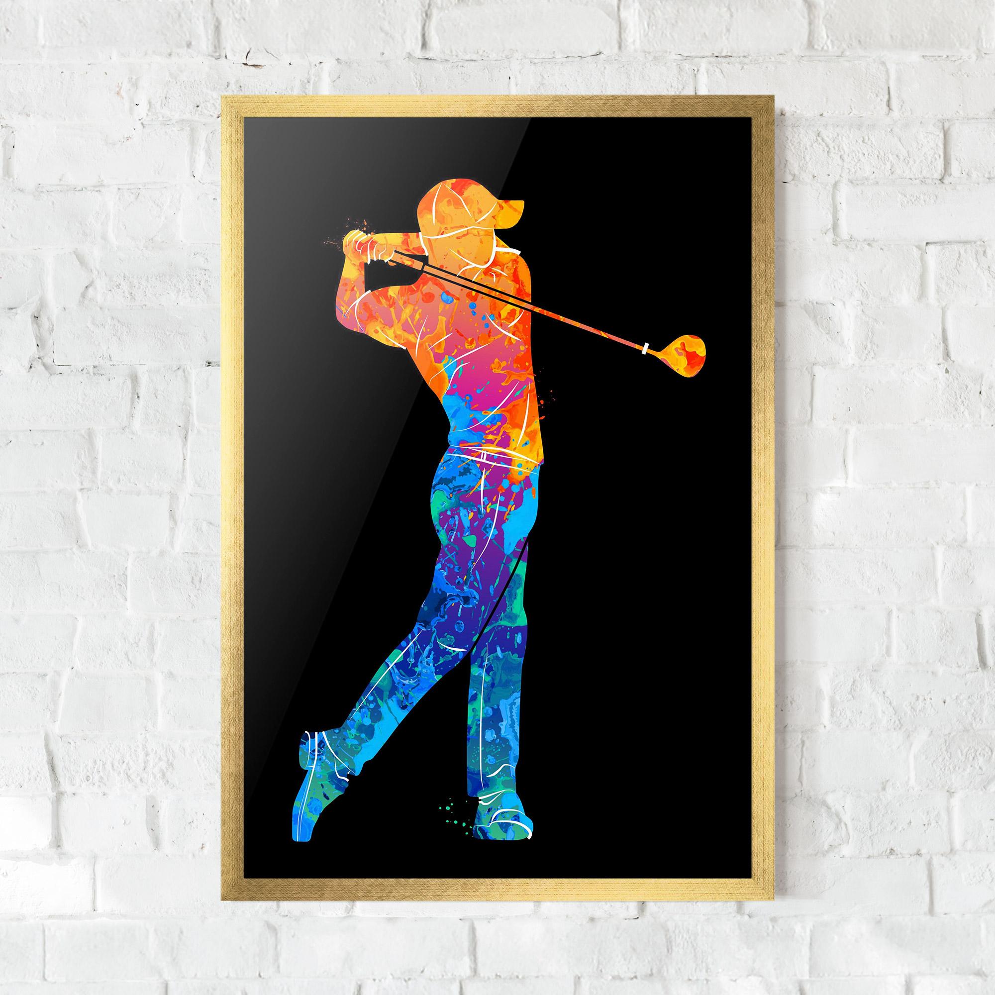 Gerahmte Poster Color Mix Golf mockup 0