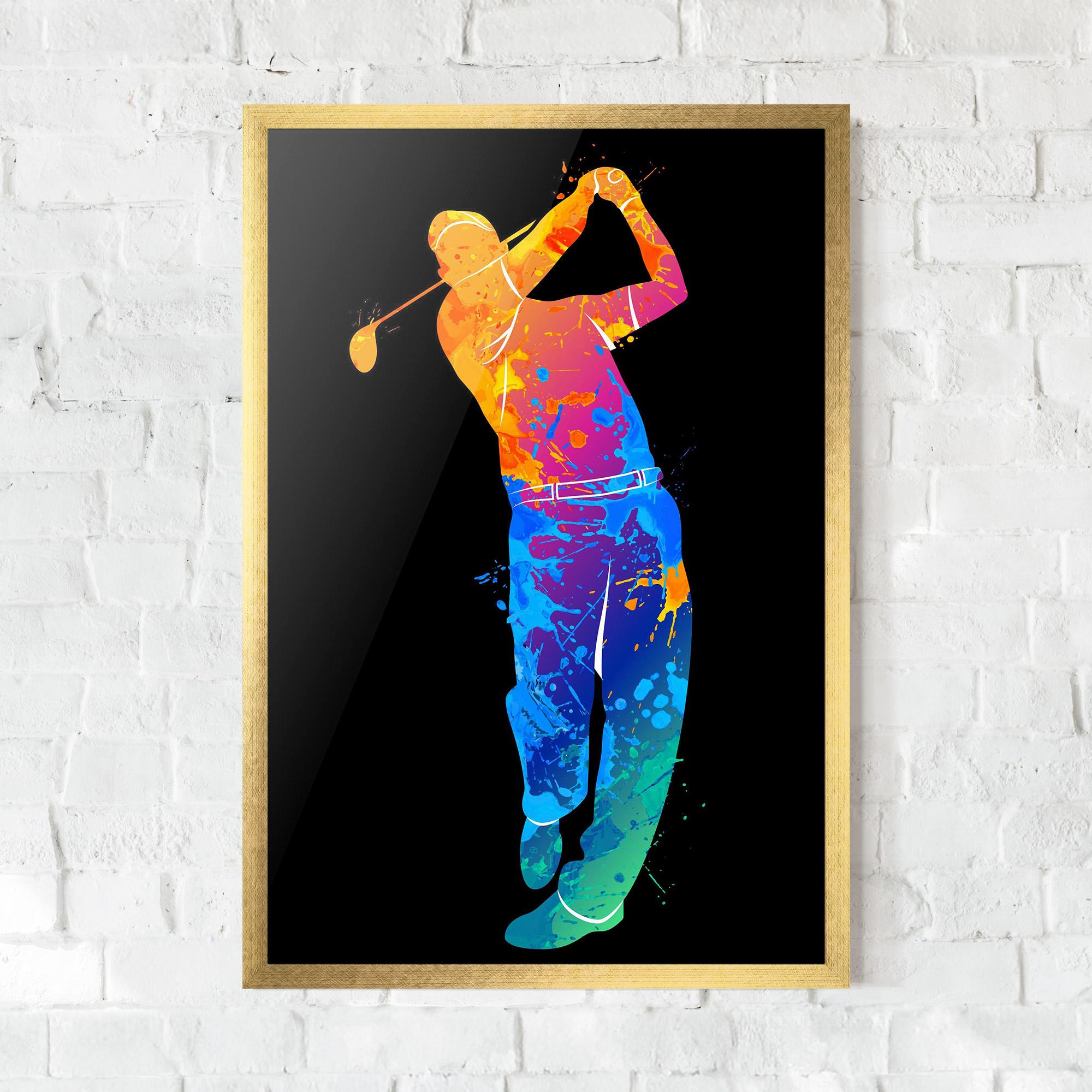 Gerahmte Poster Golf Color Art mockup 0