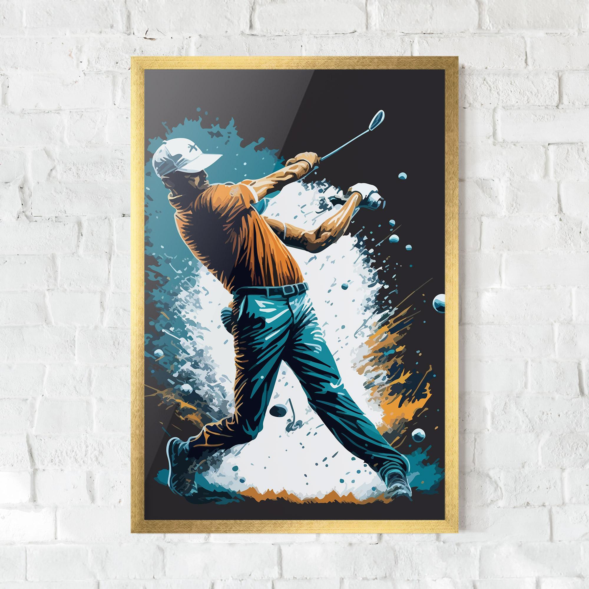 Gerahmte Poster Golf On Grey mockup 0