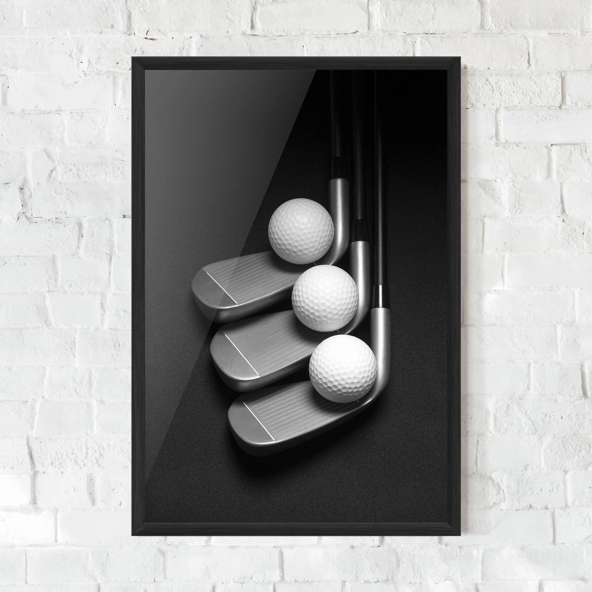 Gerahmte Poster 3 Golf Balls mockup 0